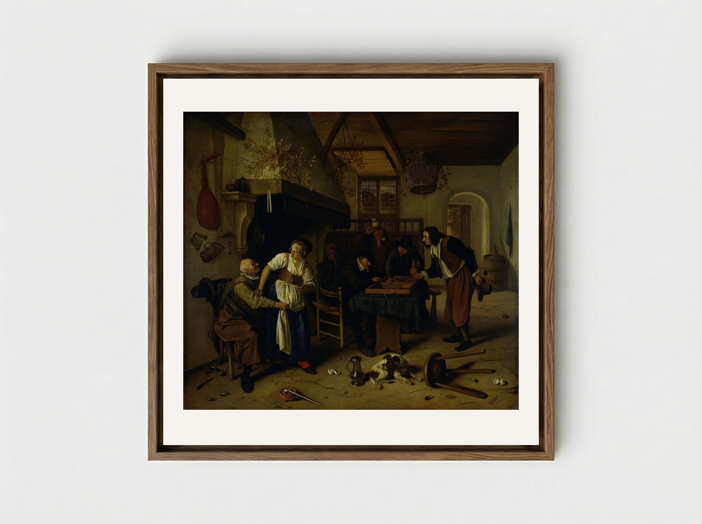Tric Trac Players - Jan Steen - Framed Canvas Wood