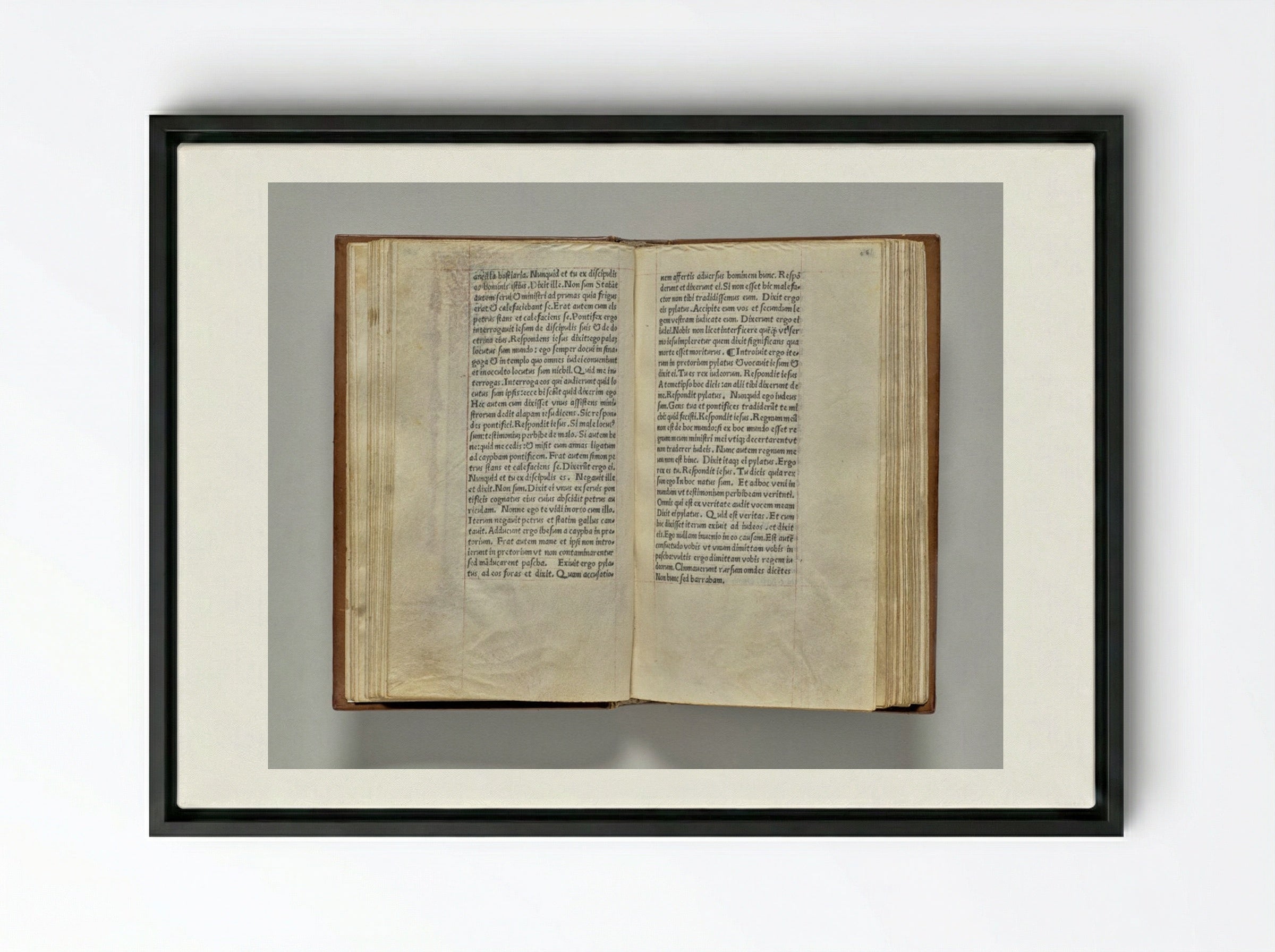 Printed Book of Hours (Use of Rome): fol. 95v - Guillaume Le Rouge - Framed Canvas Black
