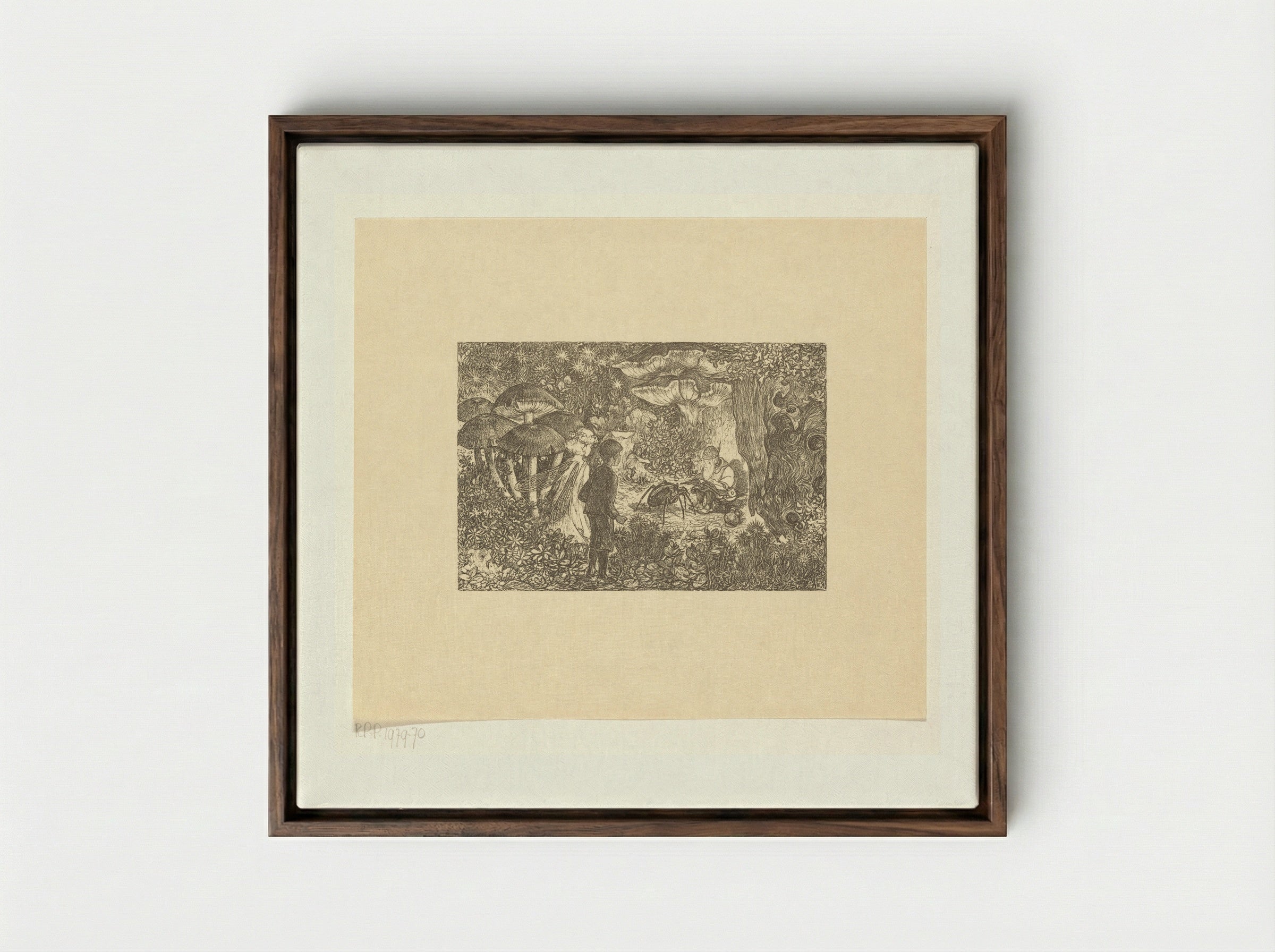 Johannes en Windekind op bezoek bij de kabouter Wistik - Edzard Koning - Framed Canvas Dark Wood