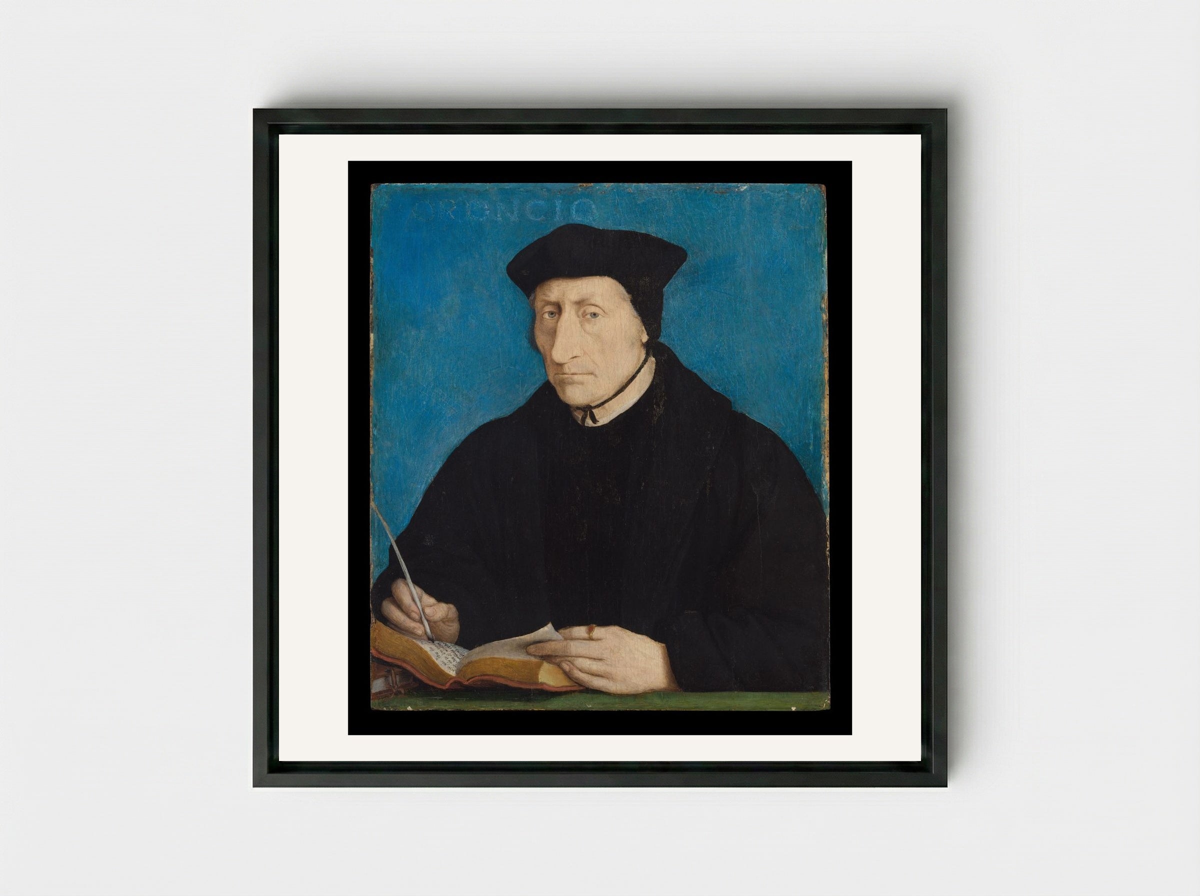 Guillaume Budé - Jean Clouet - Framed Canvas Black