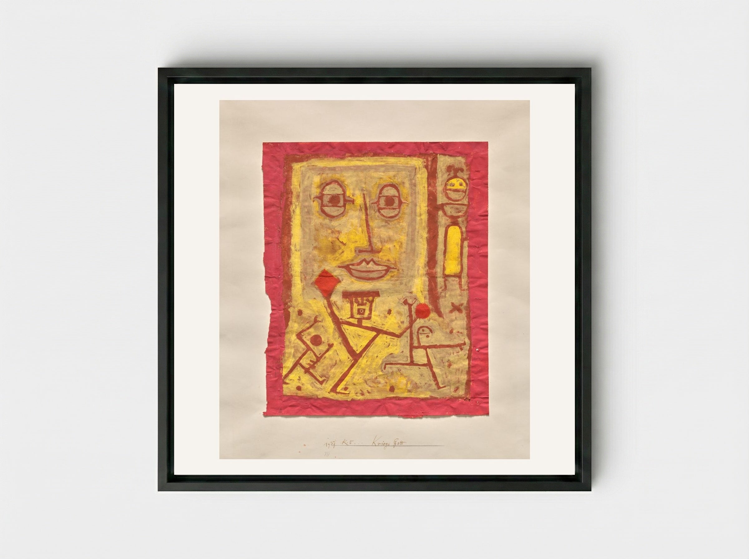 God of War (Kriegs-Gott) - Paul Klee - Framed Canvas Black