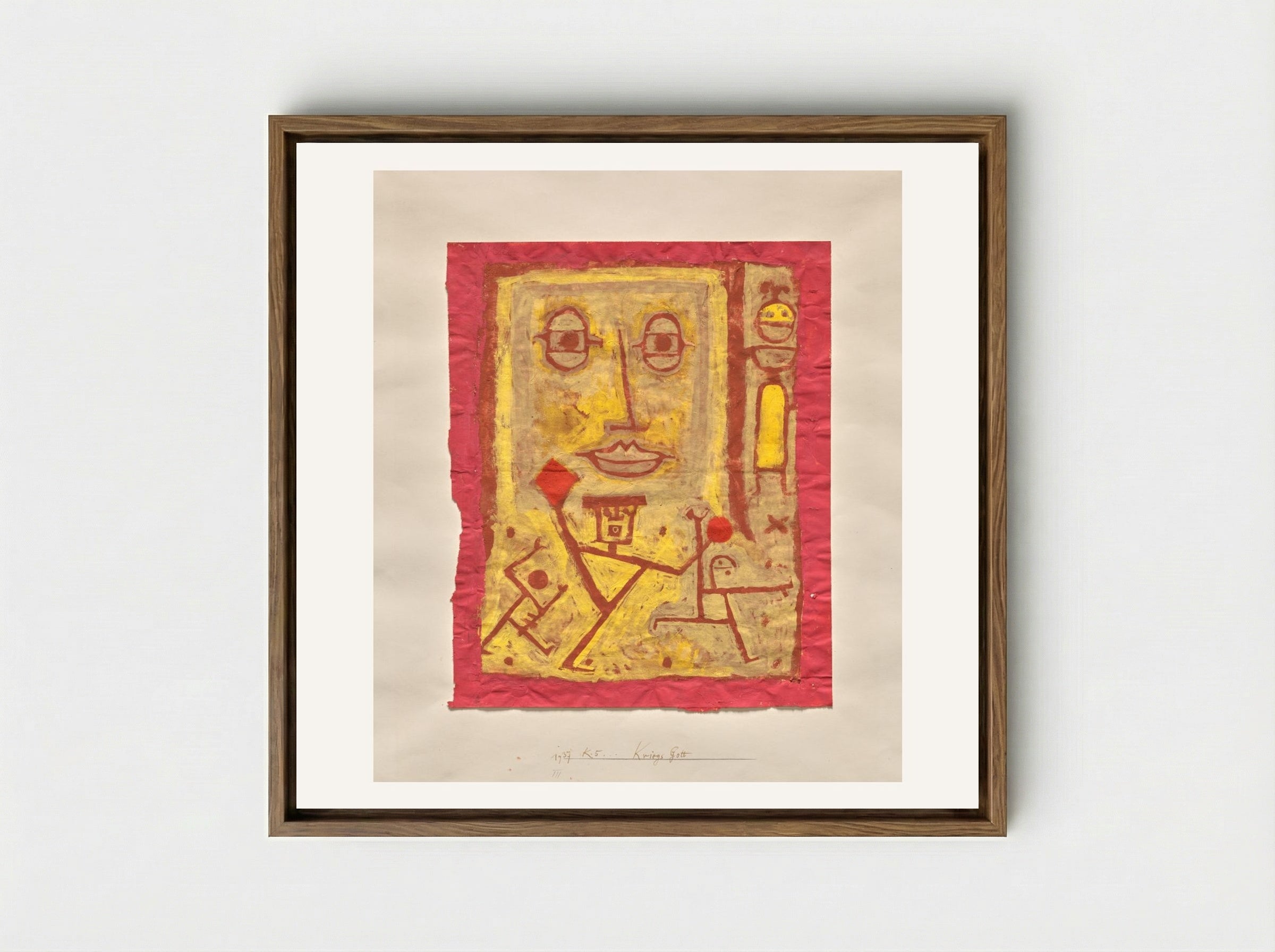 God of War (Kriegs-Gott) - Paul Klee - Framed Canvas Wood
