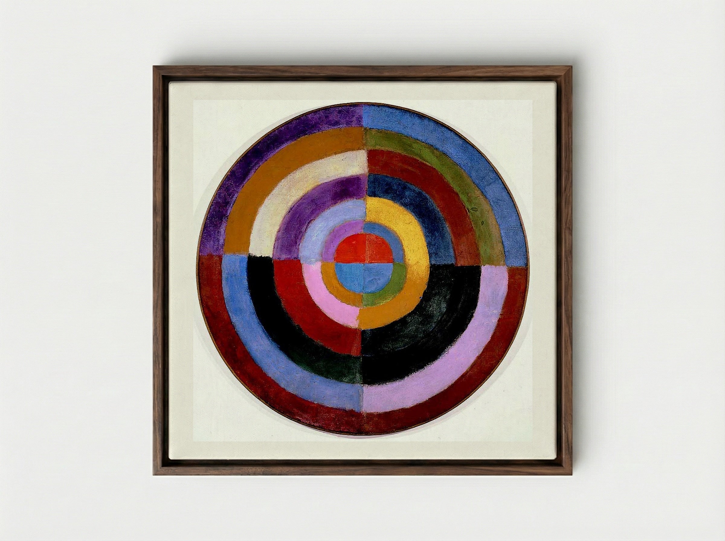 Premier Disque - Robert Delaunay - Framed Canvas Dark Wood