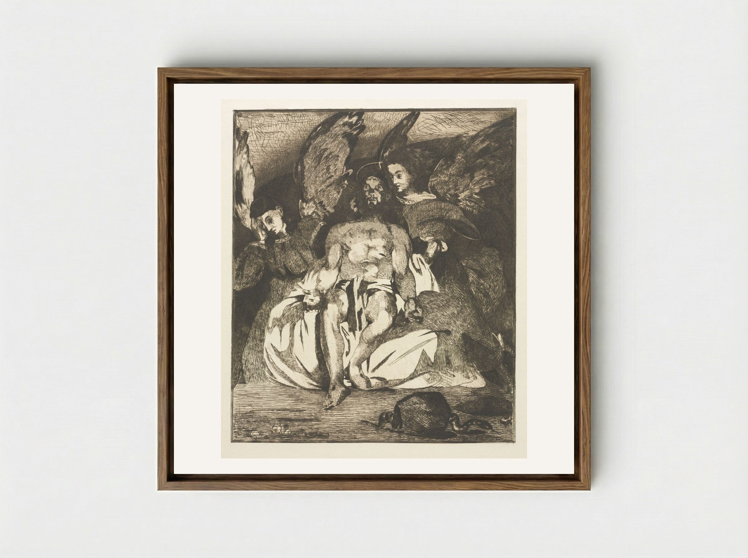 Dead Christ with Angels - Édouard Manet - Framed Canvas Wood