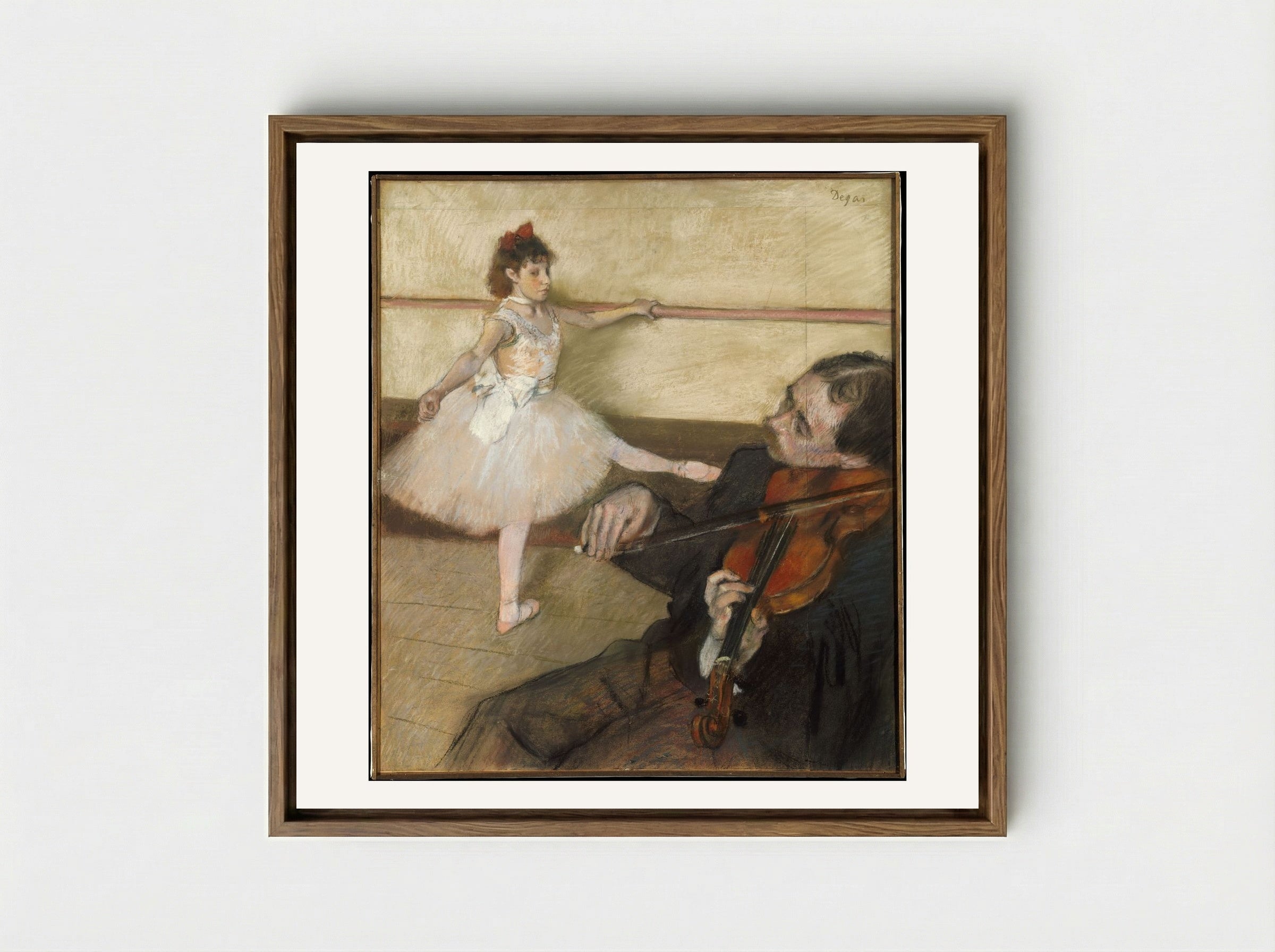 The Dance Lesson - Edgar Degas - Framed Canvas Wood