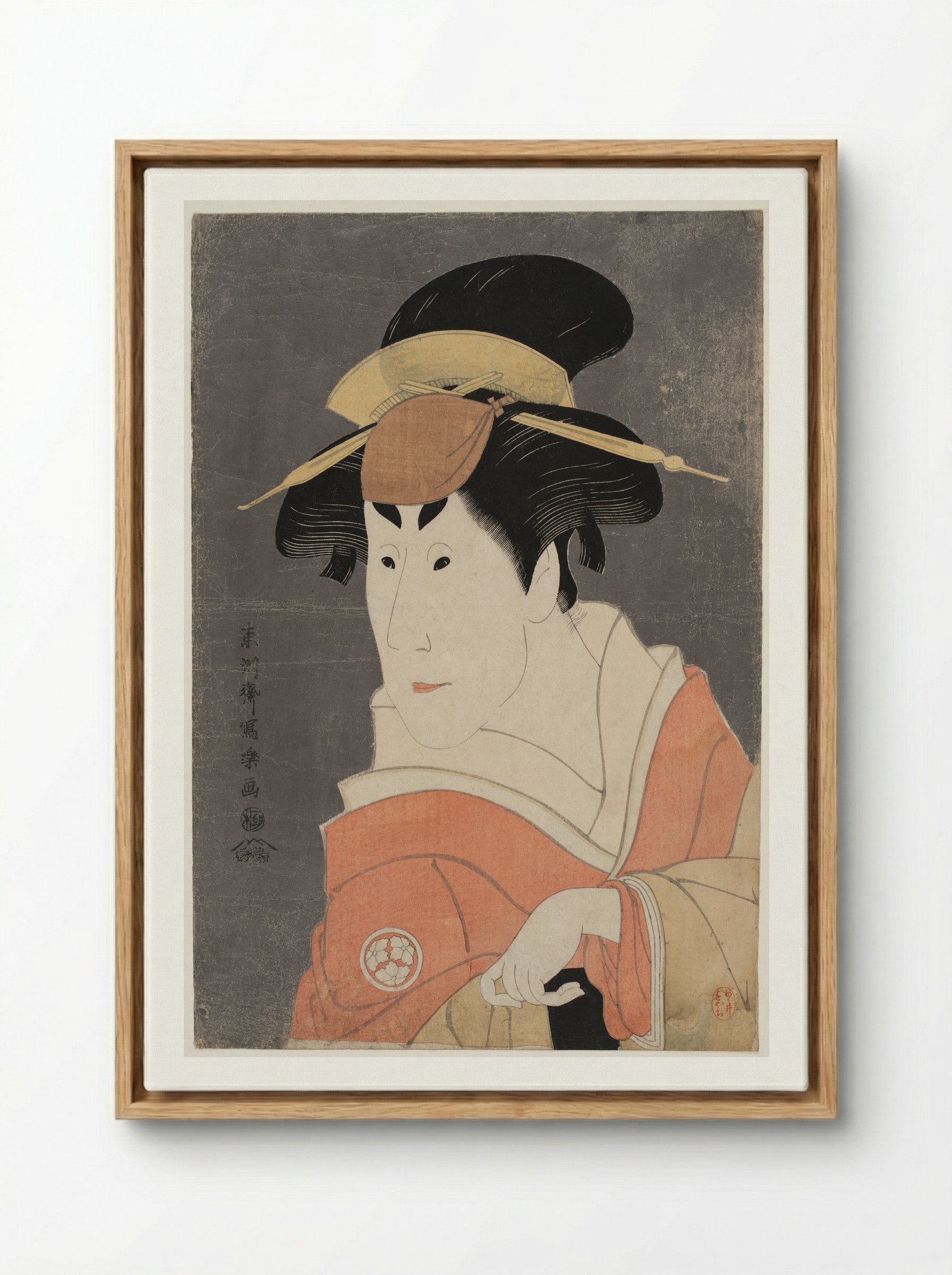 Actor Osagawa Tsuneyo 2nd - Tōshūsai Sharaku - Framed Canvas Wood