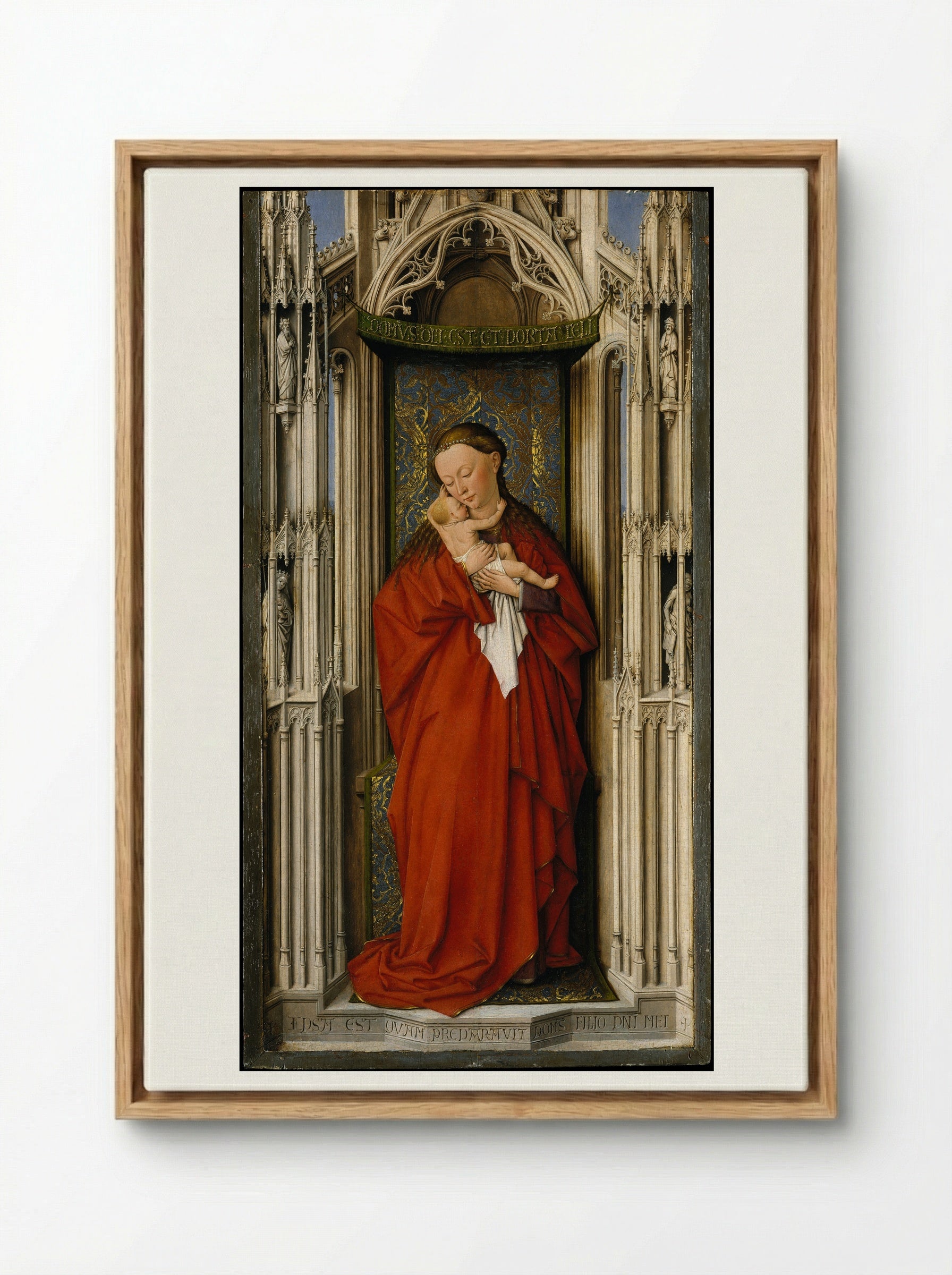 Virgin and Child in a Niche - Jan van Eyck - Framed Canvas Wood