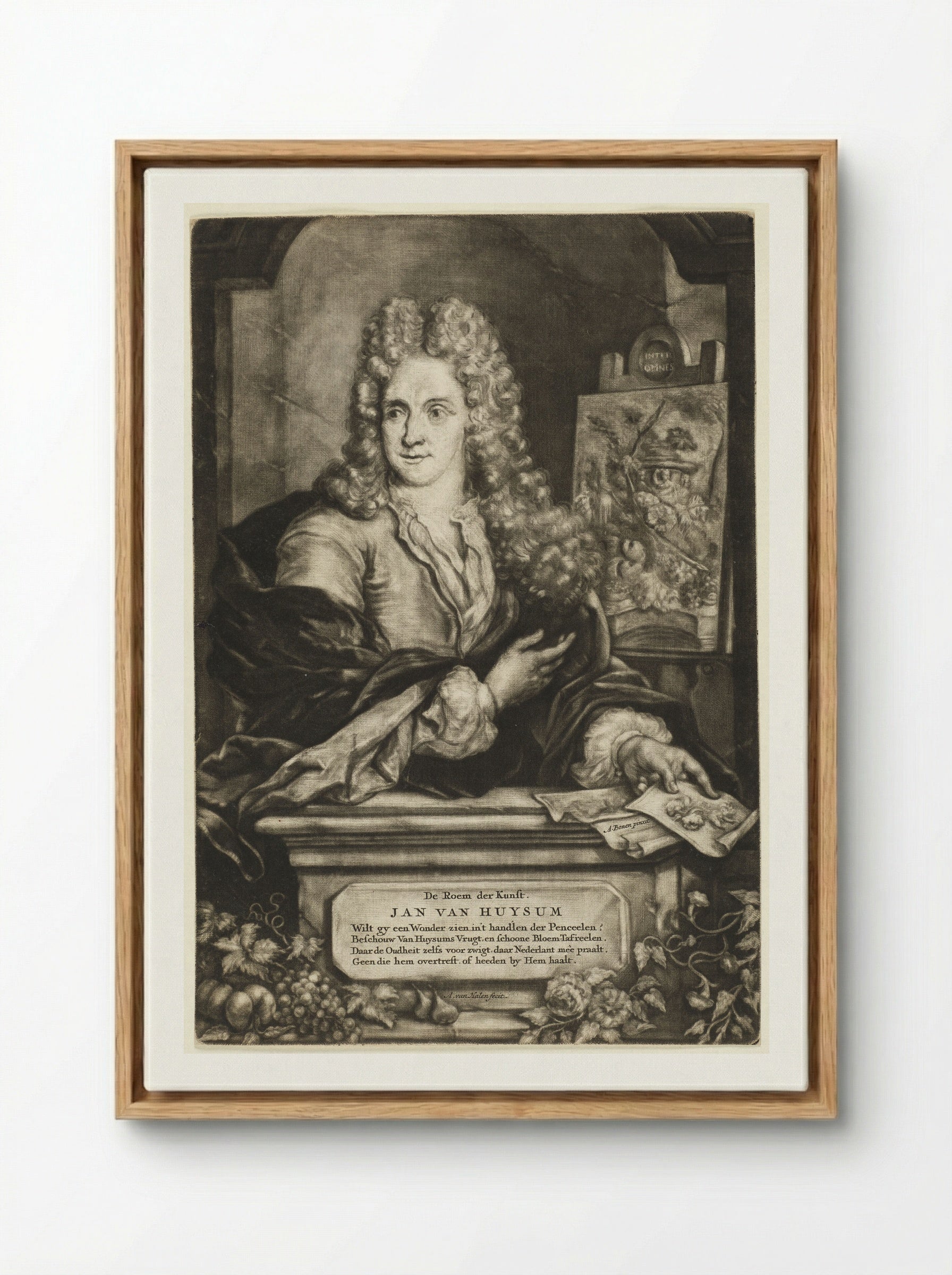 Portrait of Jan van Huysum - Arnoud van Halen - Framed Canvas Wood