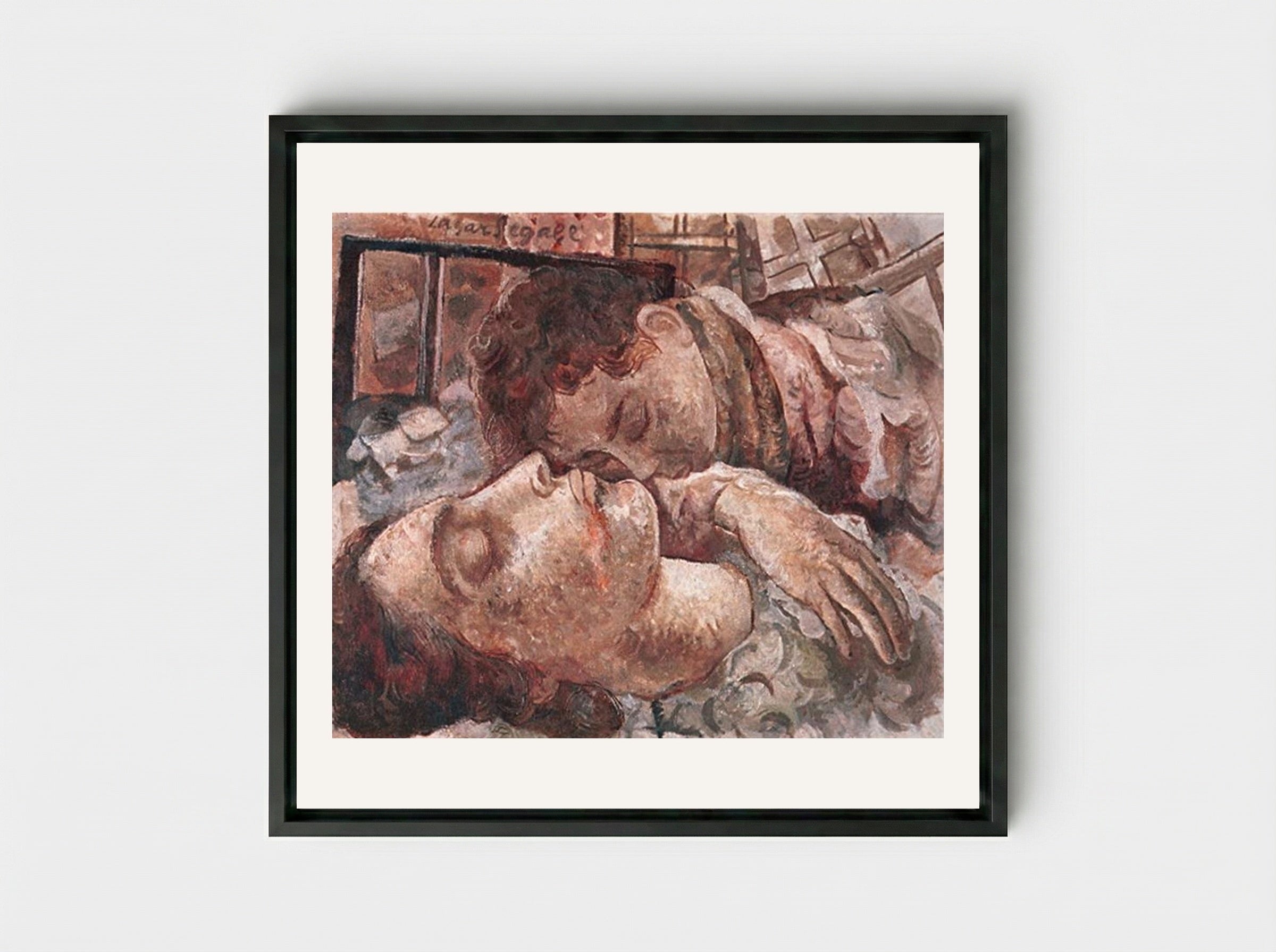 Mãe Morta - Lasar Segall - Framed Canvas Black