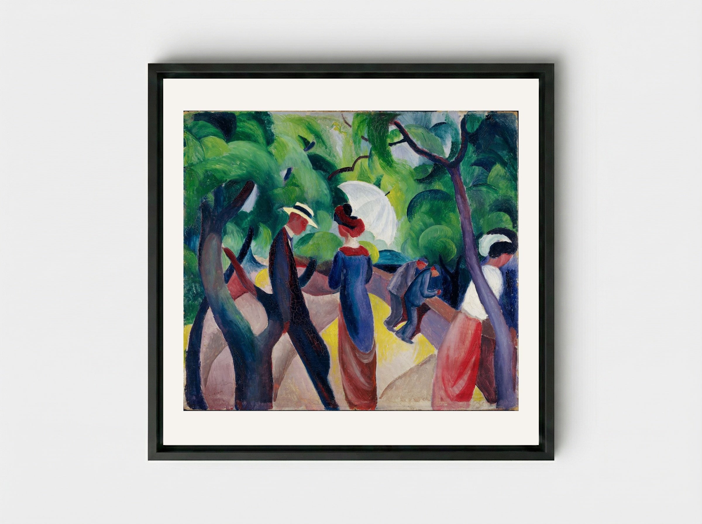 Promenade - August Macke - Framed Canvas Black