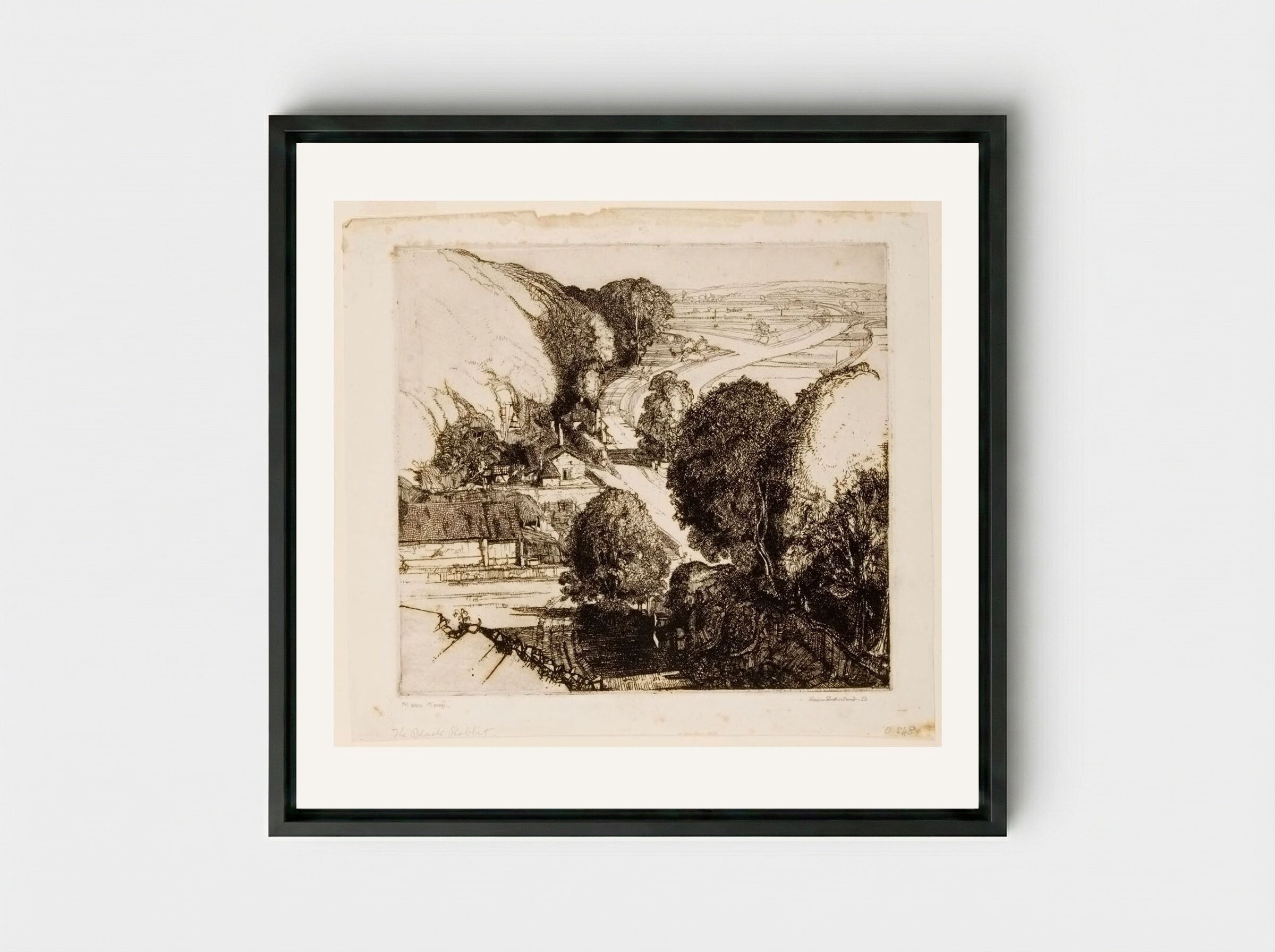 The Black Rabbit - Graham Sutherland - Framed Canvas Black