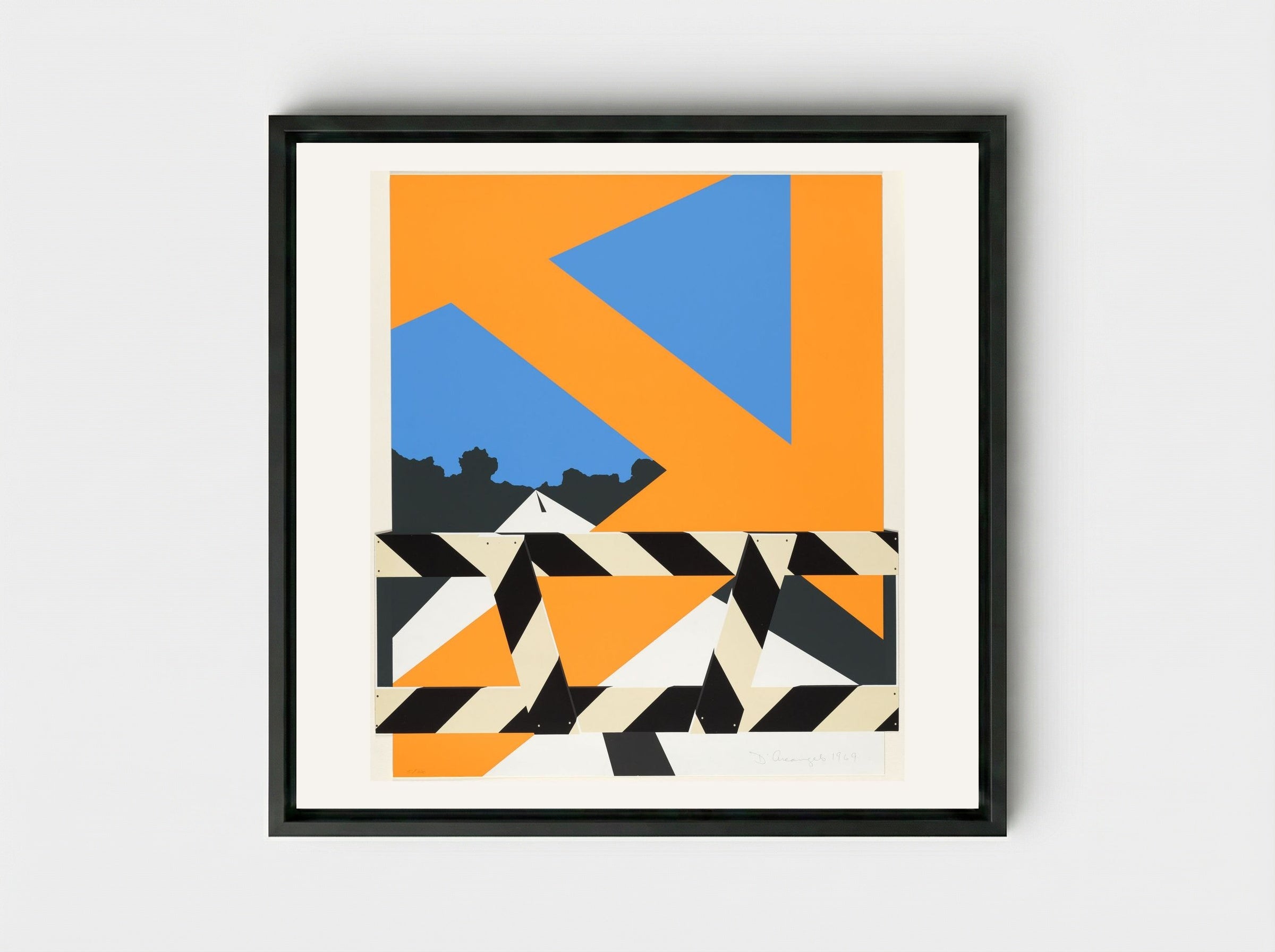Bridge Barrier - Allan D'Arcangelo - Framed Canvas Black