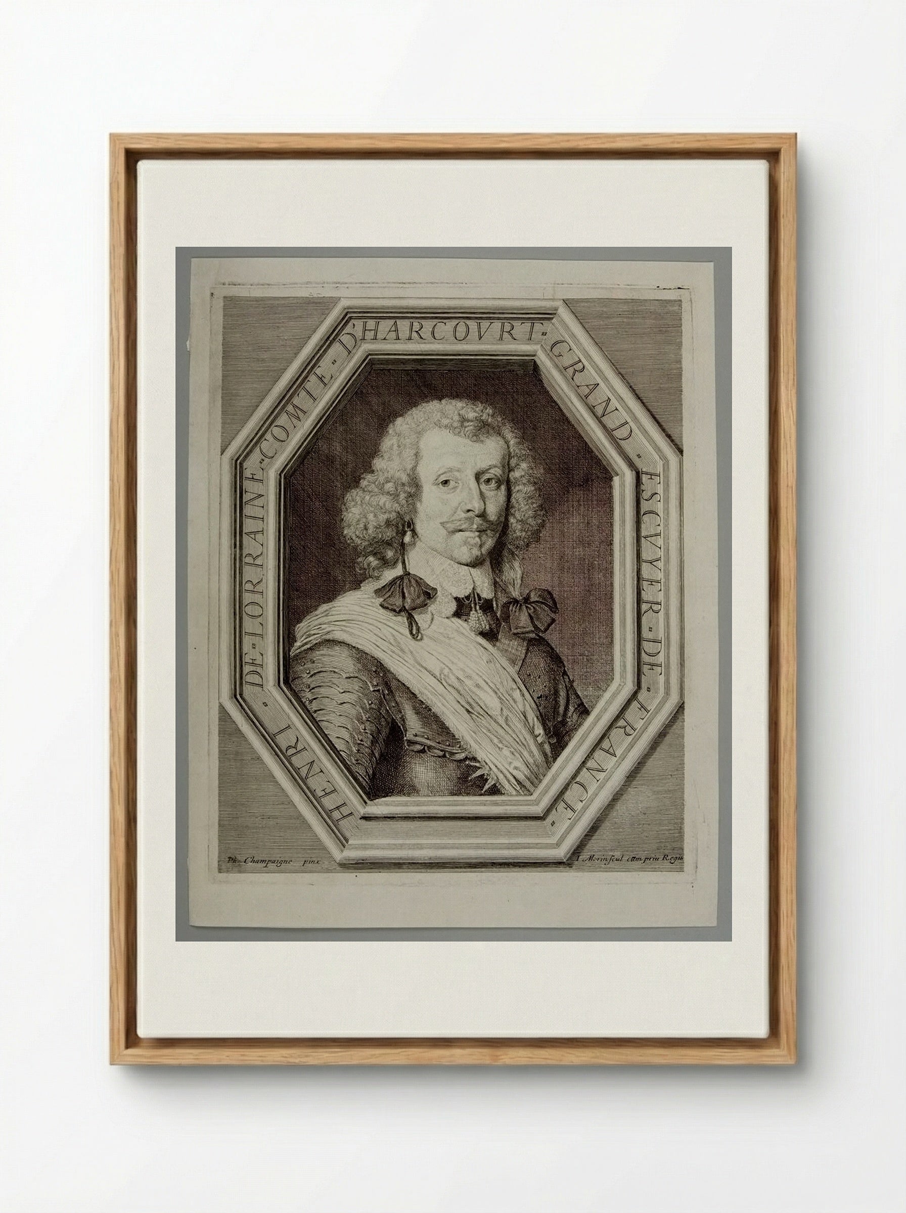 Henri de Lorraine, Comte d'Harcourt, Grand Escuyer de France - Jean Morin - Framed Canvas Wood
