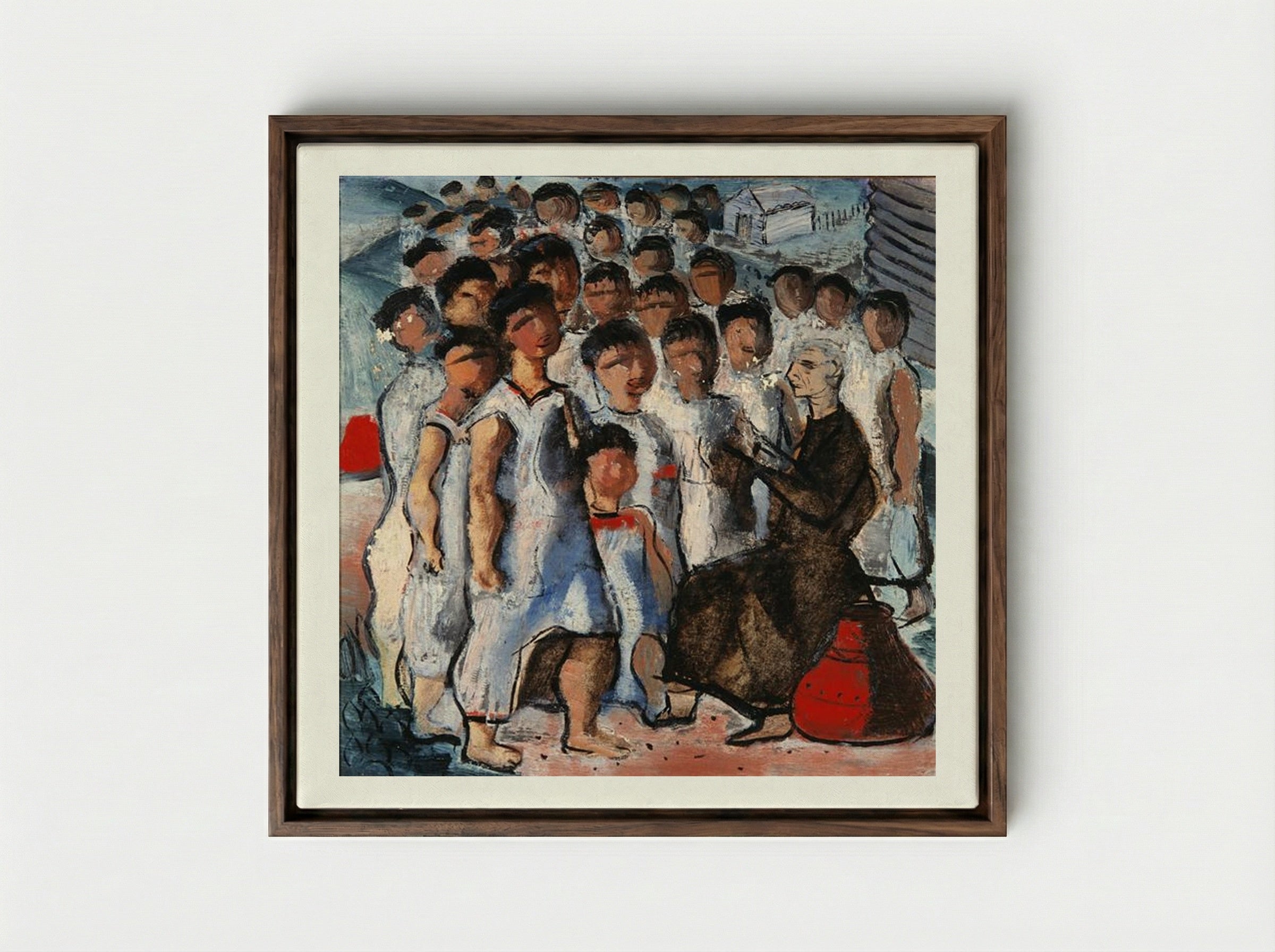 Catechesis - Candido Portinari - Framed Canvas Dark Wood