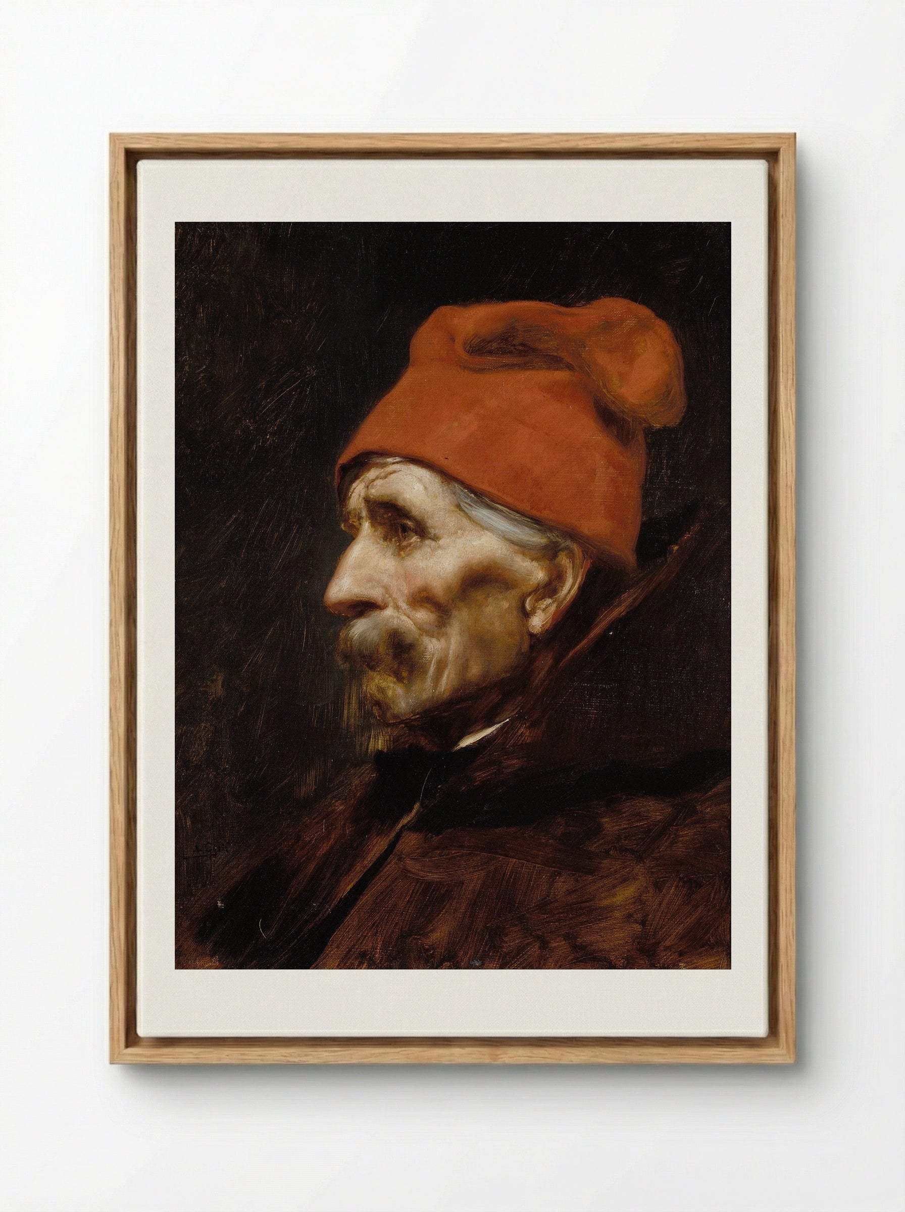 Head of an Old Man - Nikolaos Gyzis - Framed Canvas Wood