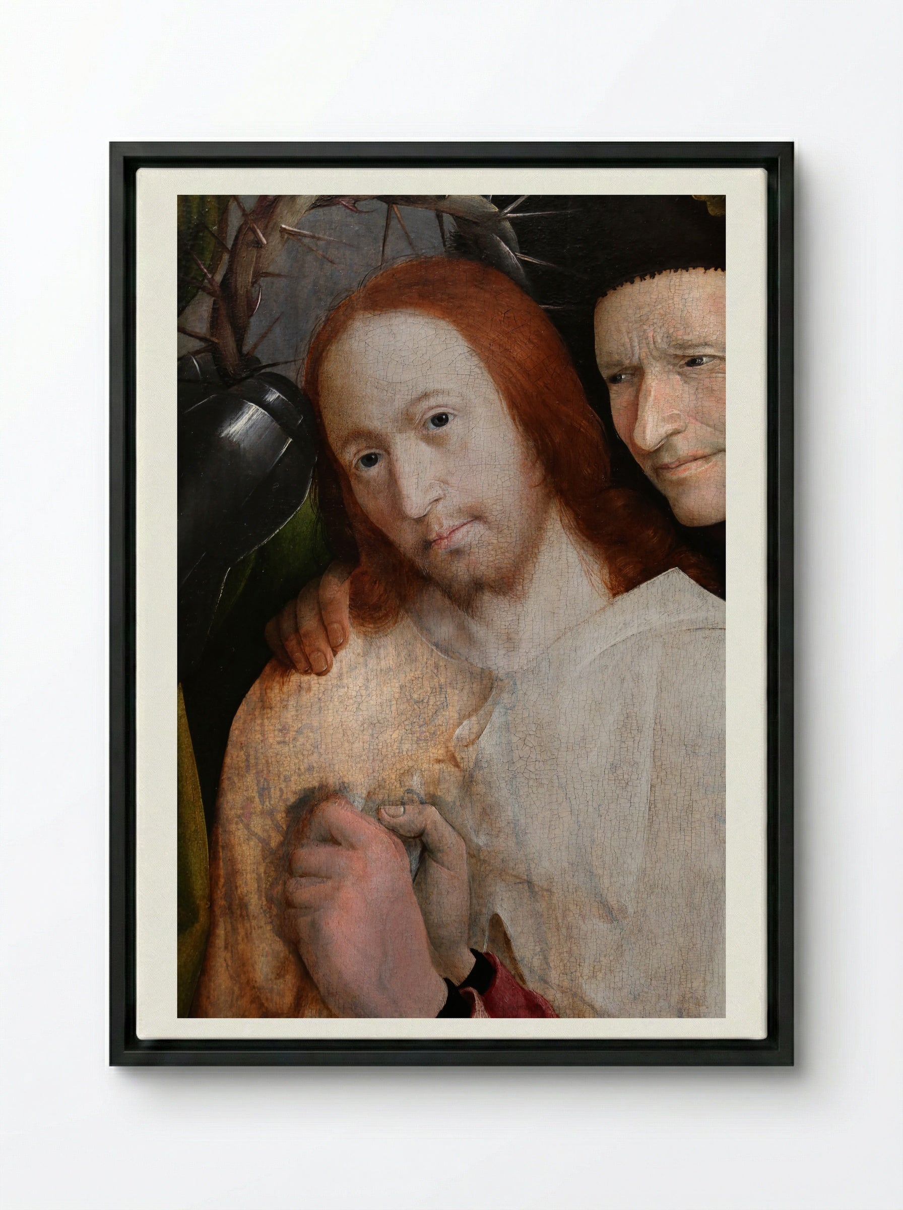 Christ Crowned with Thorns - Hieronymus Bosch - Framed Canvas Black