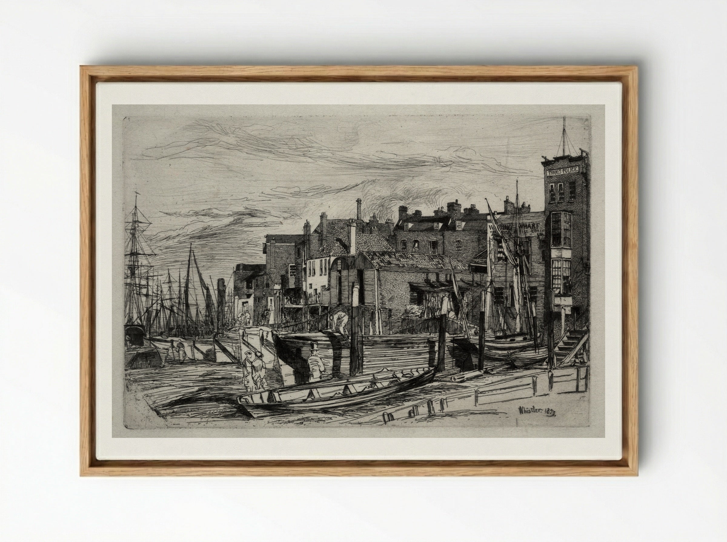 Thames Police - James McNeill Whistler - Framed Canvas Wood