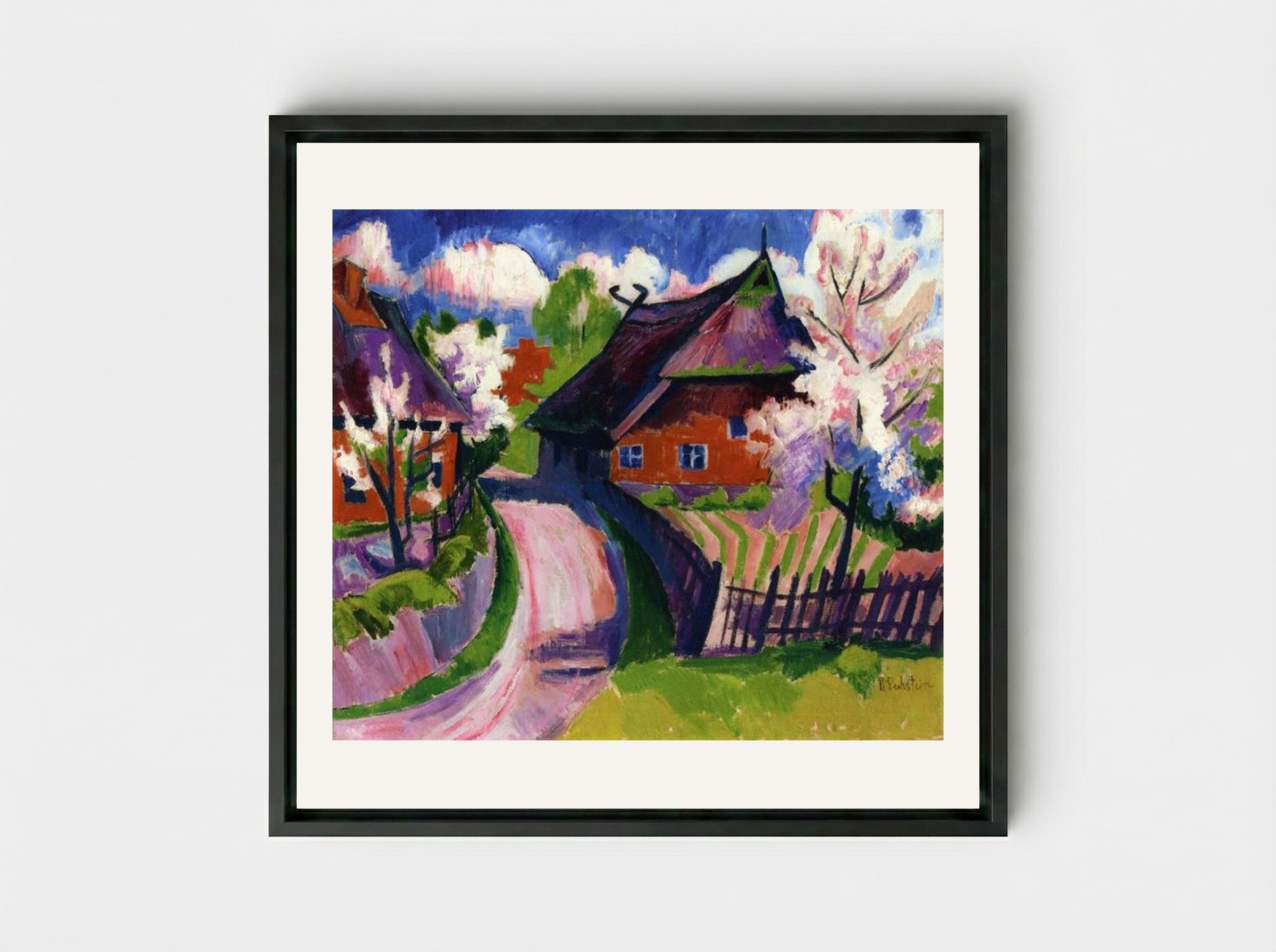 Springtime - Max Pechstein - Framed Canvas Black