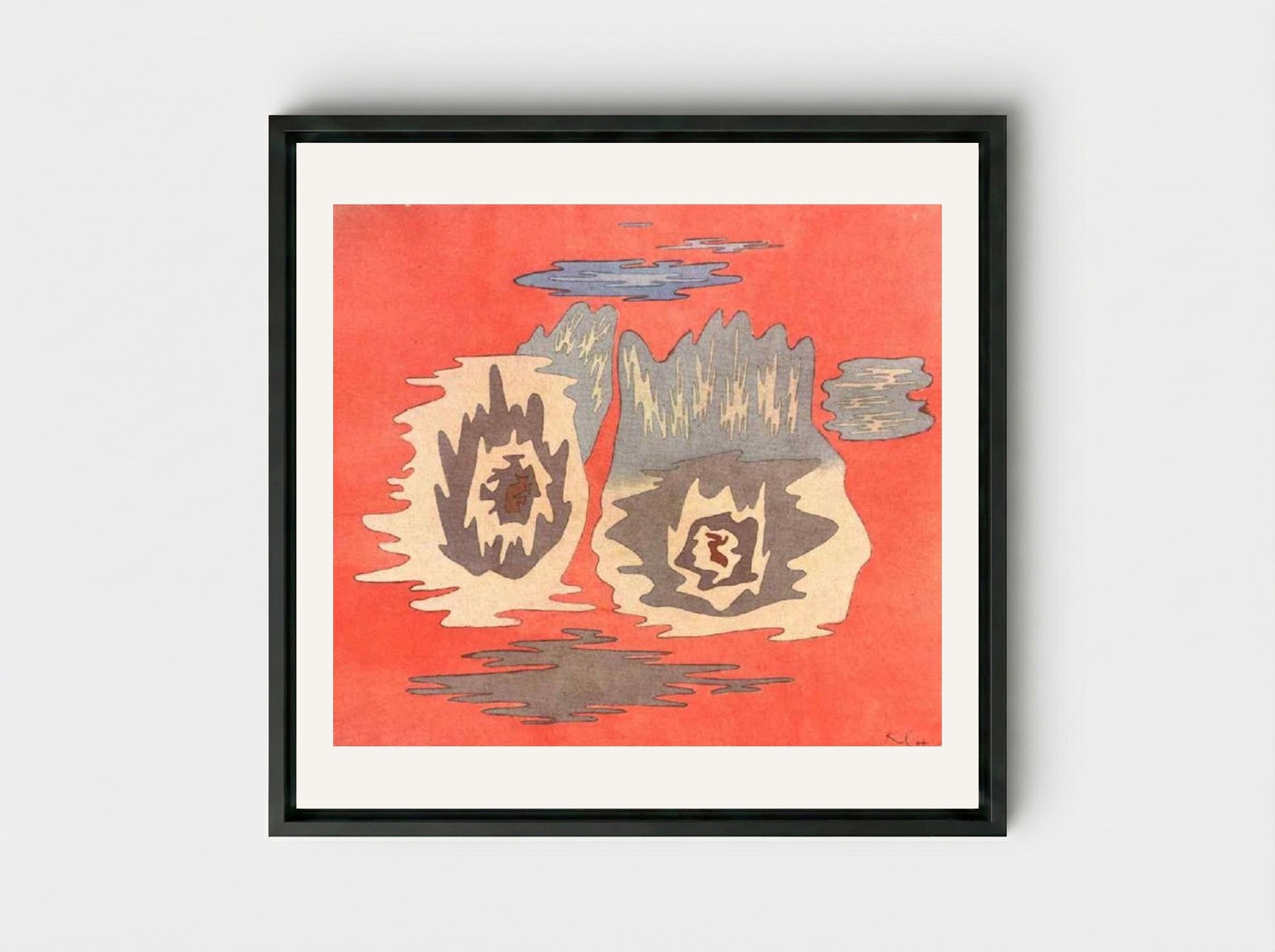 The Place of the Twins - Paul Klee - Framed Canvas Black