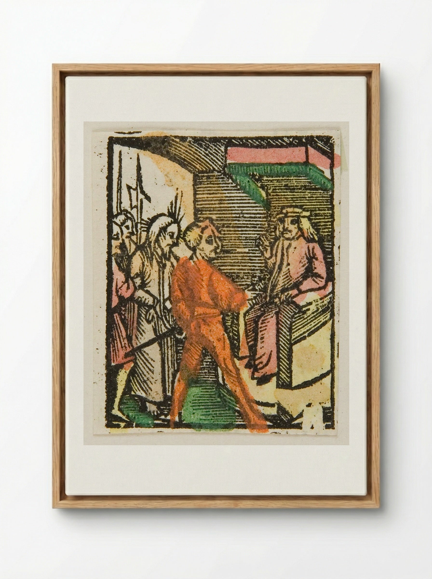 Christ Before Herod - Urs Graf - Framed Canvas Wood