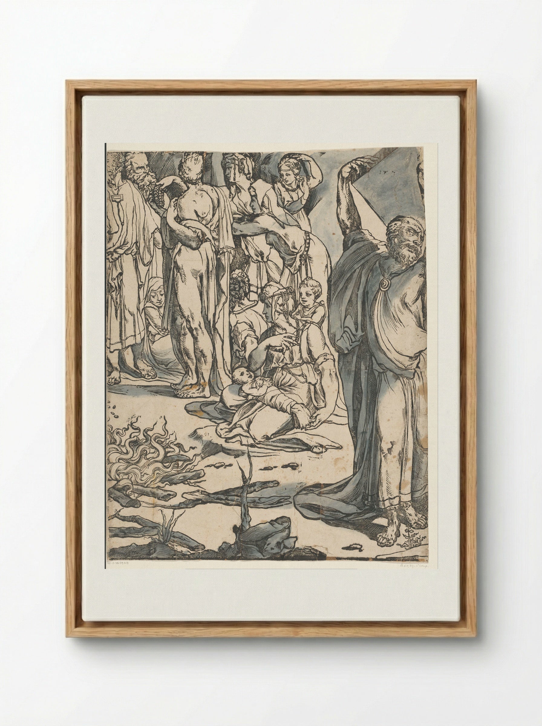 Moses Breaking the Tablets of the Law (Second Part) - Andrea Andreani - Framed Canvas Wood