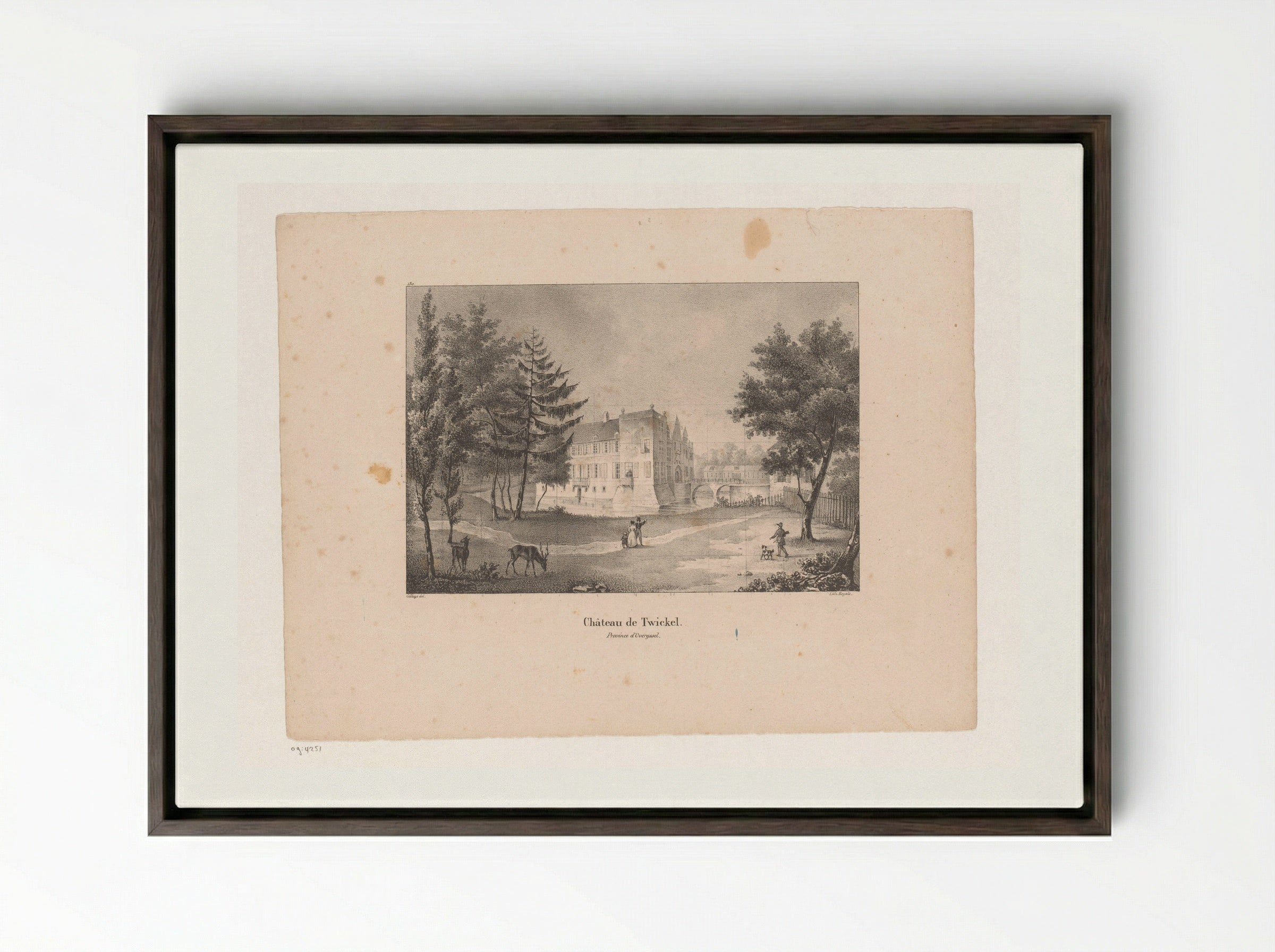 Château de Twickel - Jean Baptiste Ambroise Marcellin Jobard - Framed Canvas Dark Wood