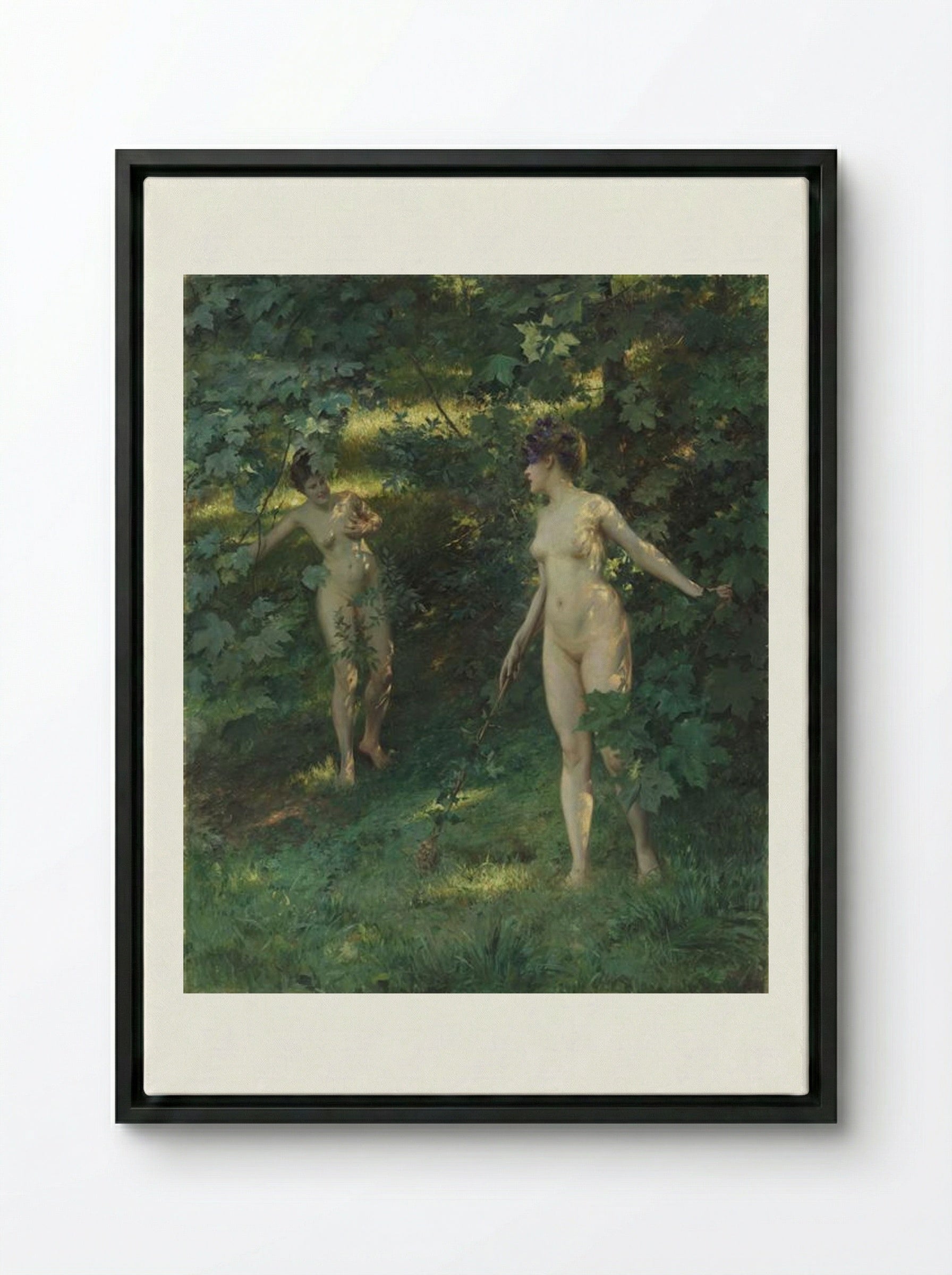 Nymphs of Nysa - Julius LeBlanc Stewart - Framed Canvas Black