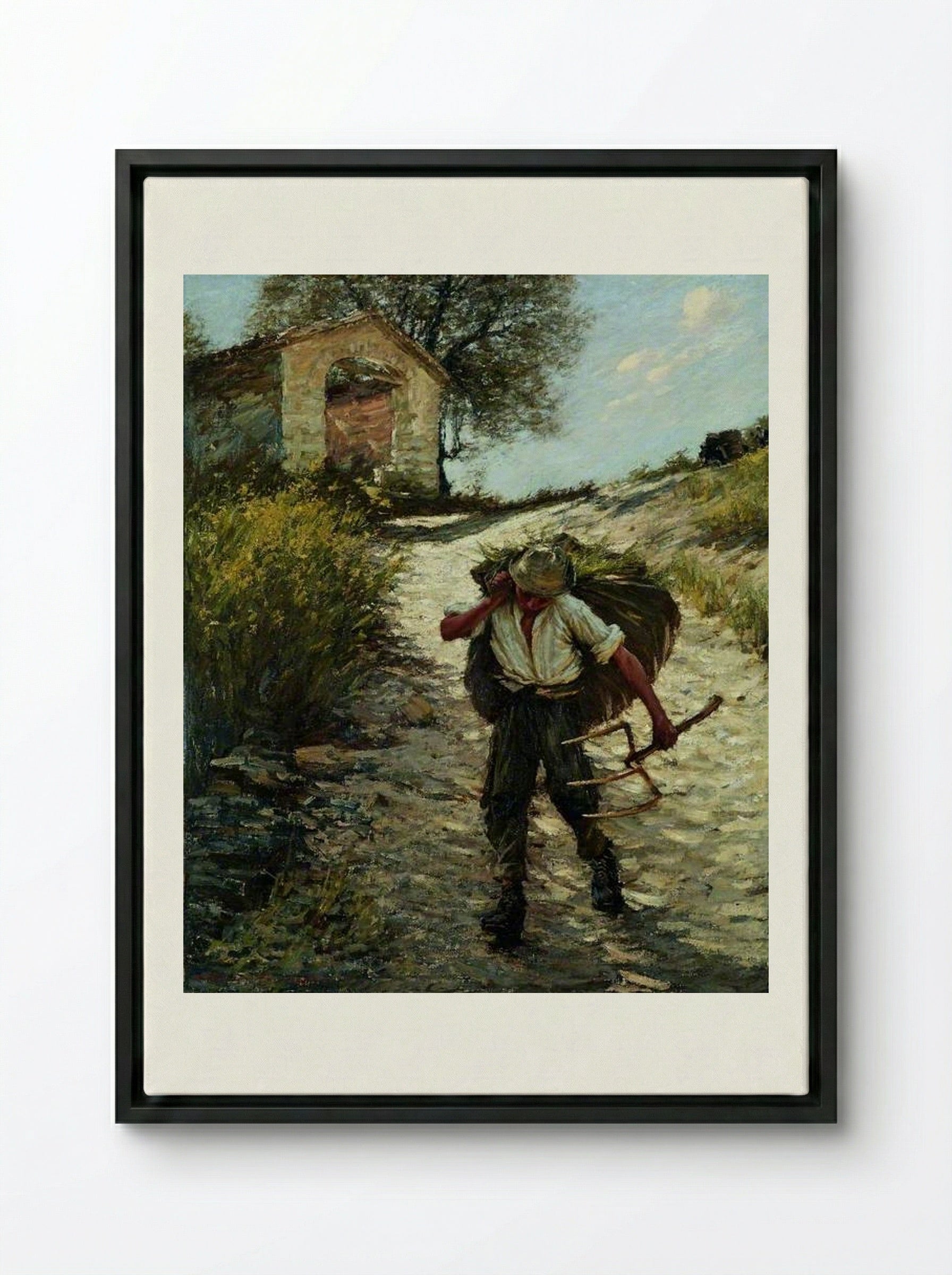 Ancient Provençal Road - Henry Herbert La Thangue - Framed Canvas Black