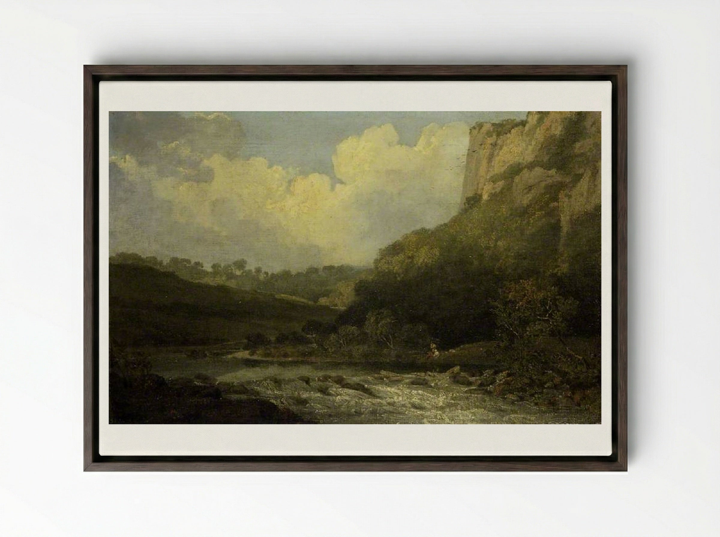 High Tor, Matlock - John Crome - Framed Canvas Dark Wood
