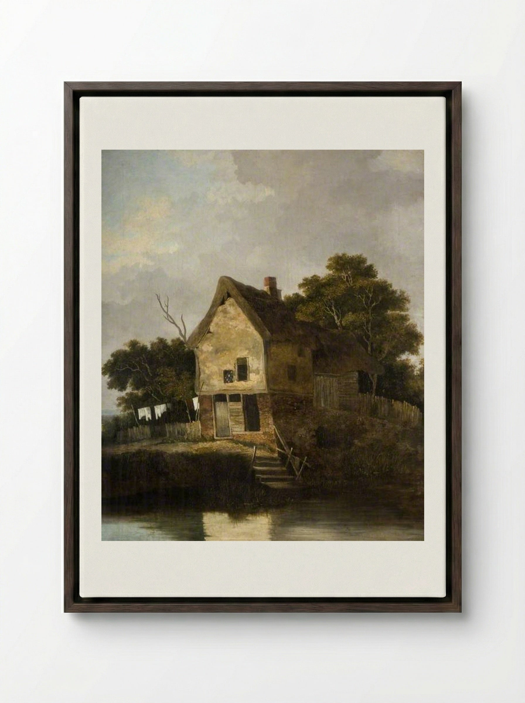 View at Blofield, near Norwich - John Crome - Framed Canvas Dark Wood