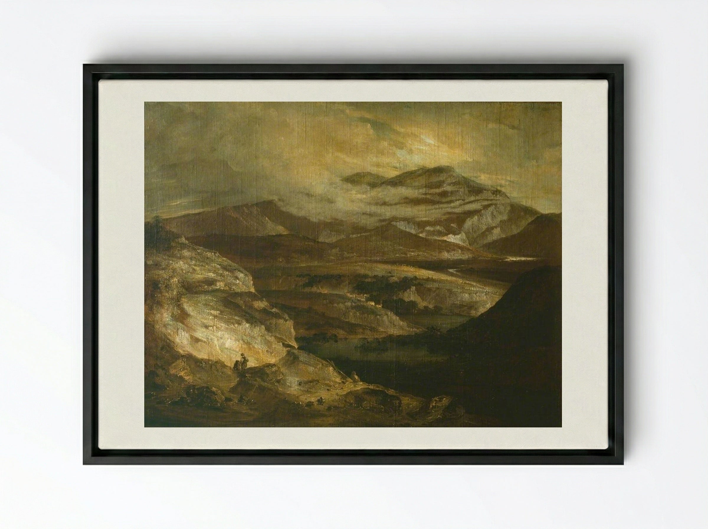 Slate Quarries - John Crome - Framed Canvas Black