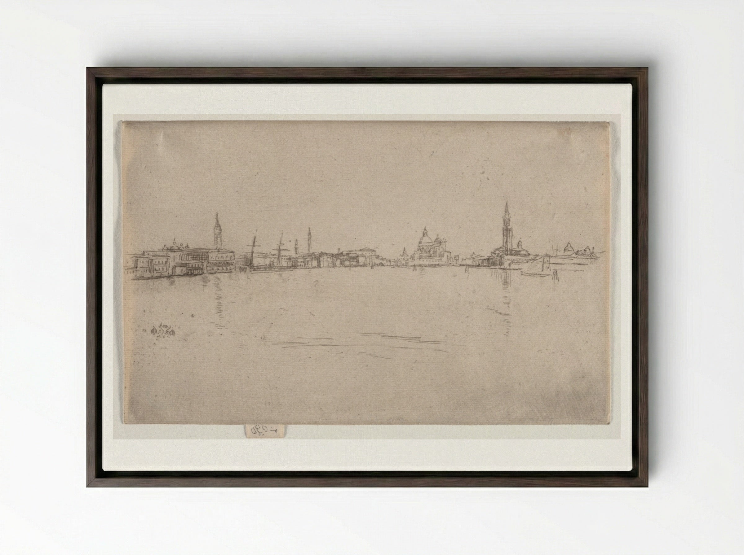 La Salute: Dawn - James McNeill Whistler - Framed Canvas Dark Wood
