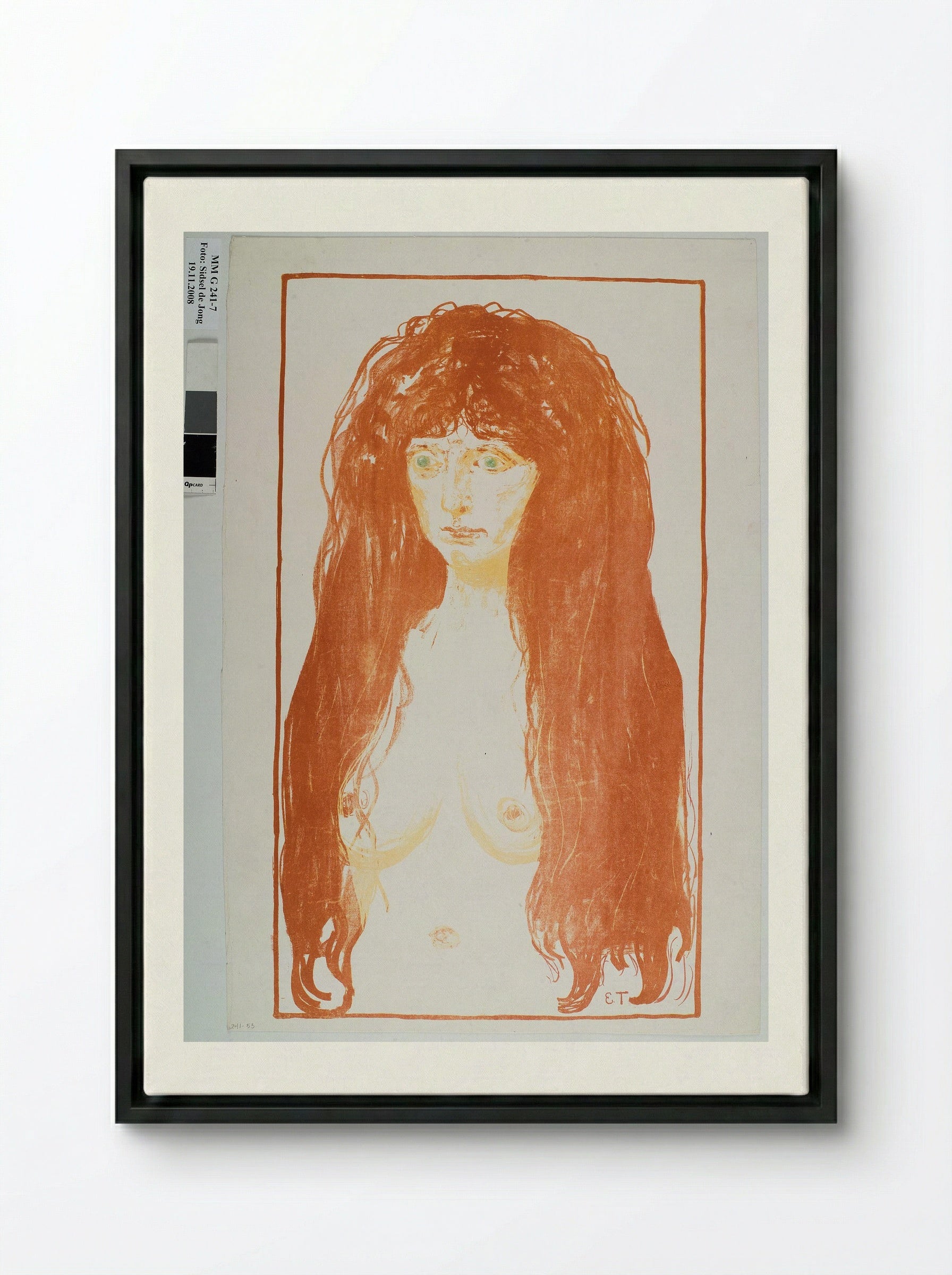 Sin (Woman with Red Hair and Green Eyes) - Edvard Munch - Framed Canvas Black