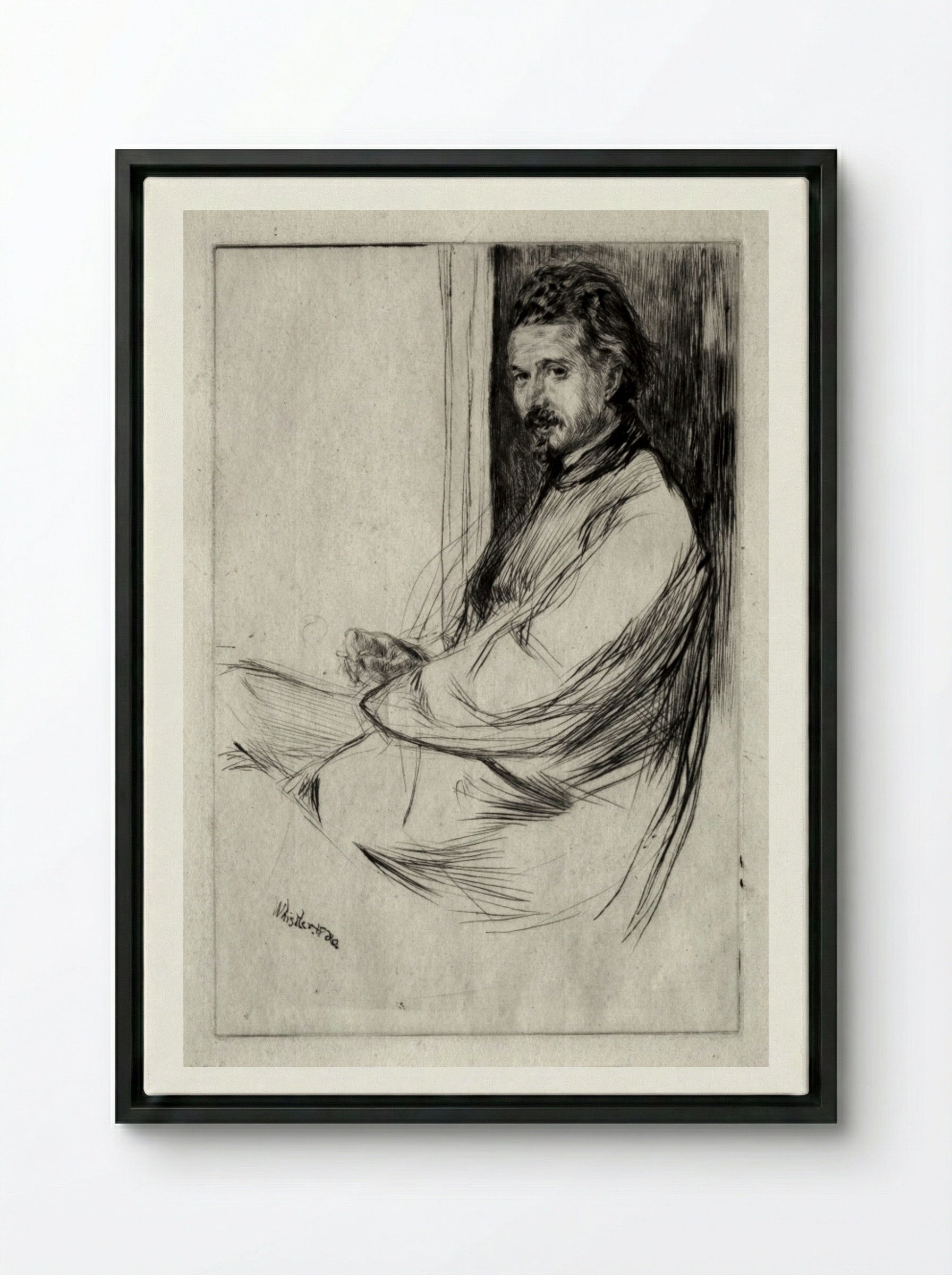 Axenfeld - James McNeill Whistler - Framed Canvas Black