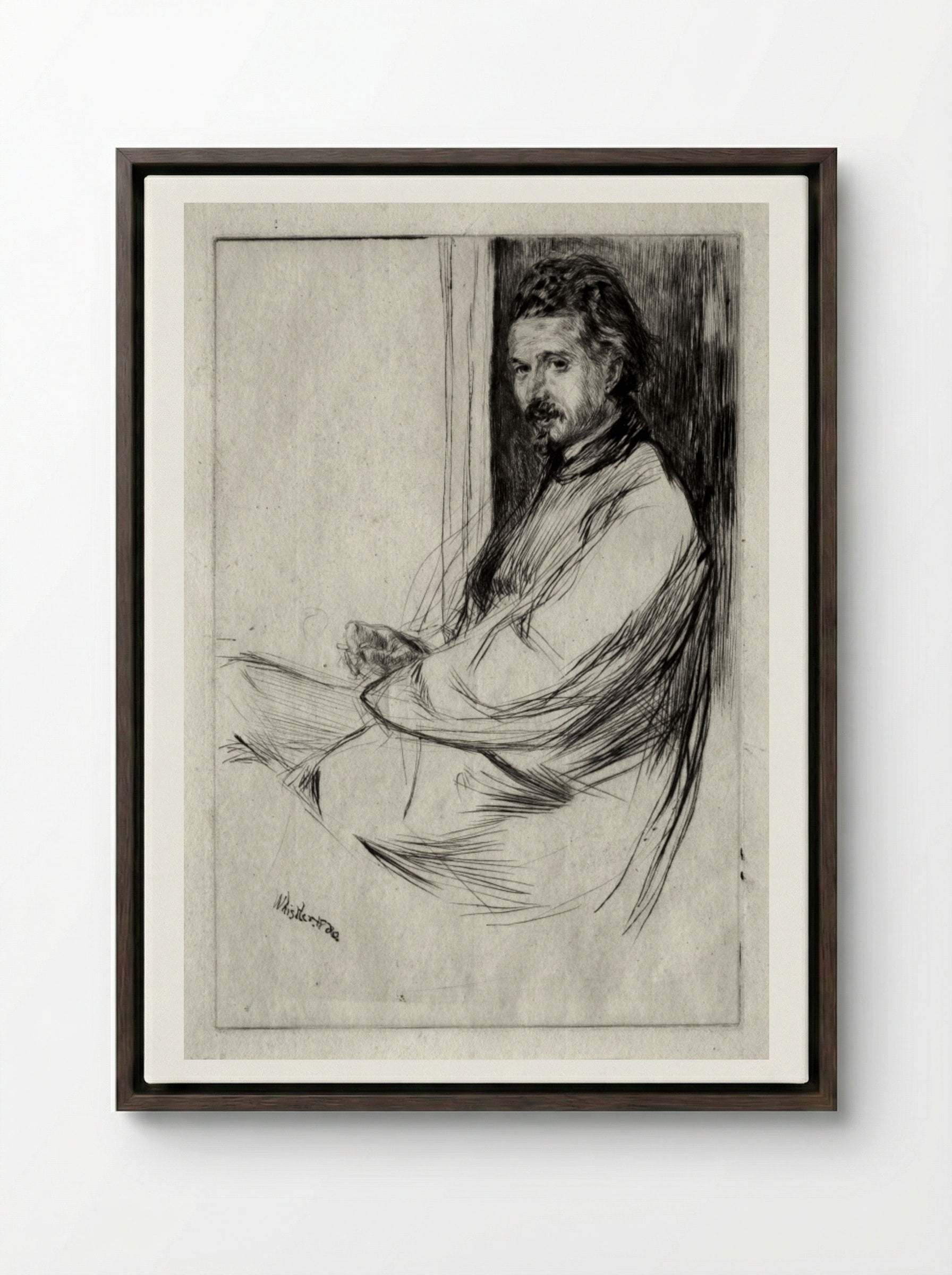 Axenfeld - James McNeill Whistler - Framed Canvas Dark Wood