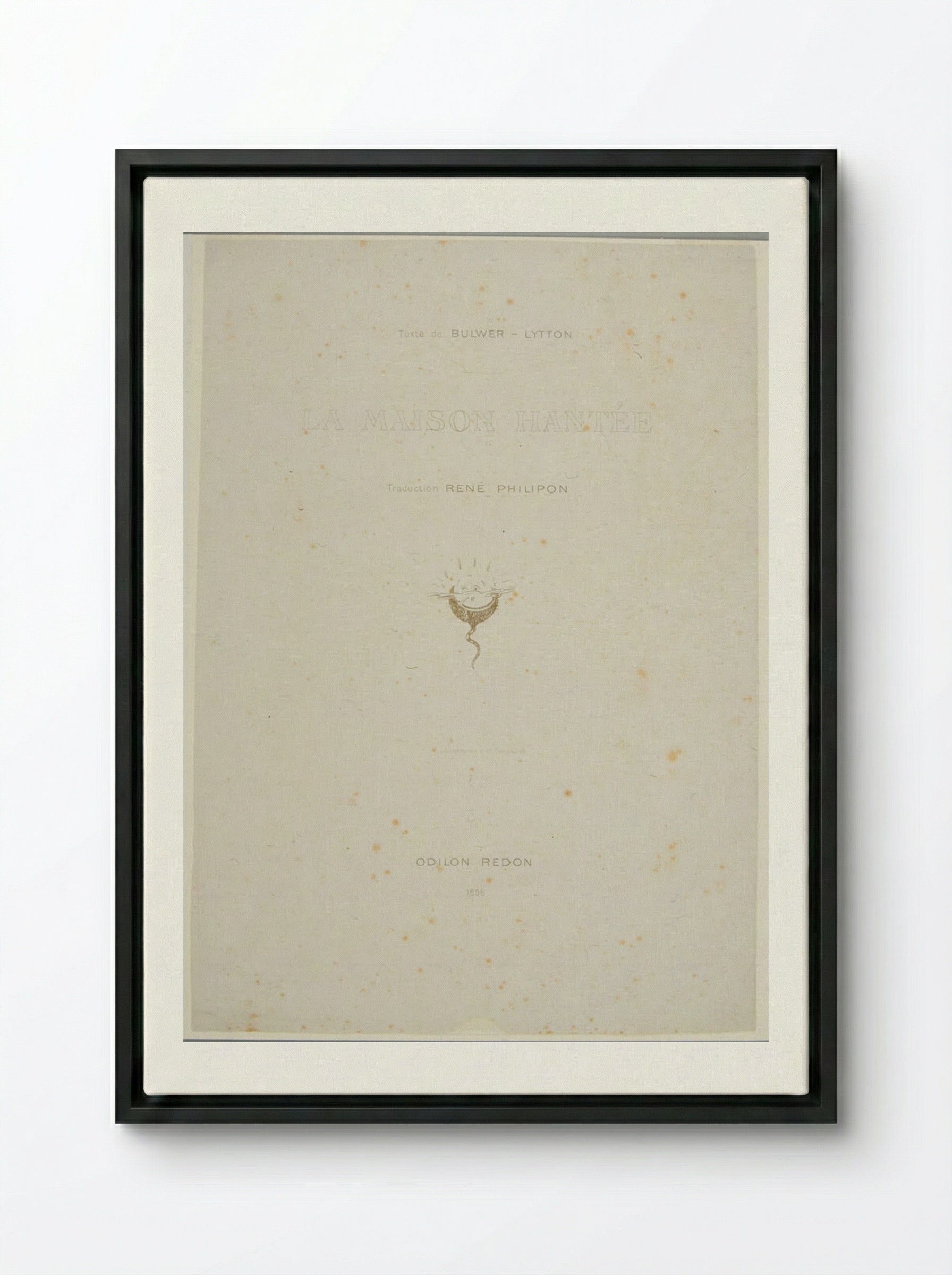 Frontispiece for La Maison Hantée - Odilon Redon - Framed Canvas Black