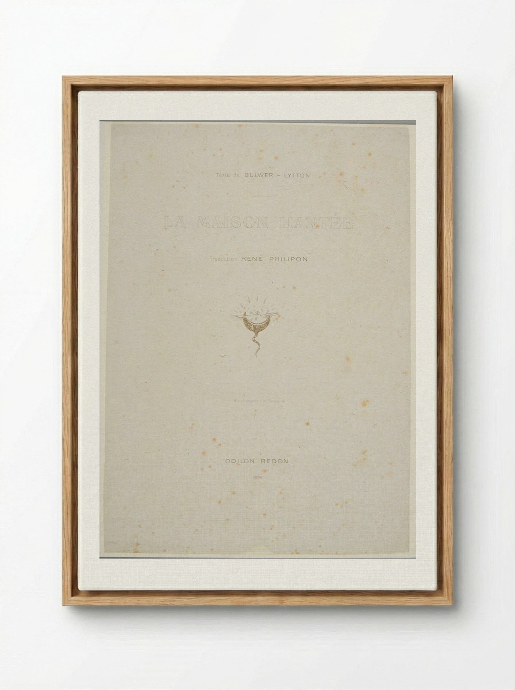 Frontispiece for La Maison Hantée - Odilon Redon - Framed Canvas Wood