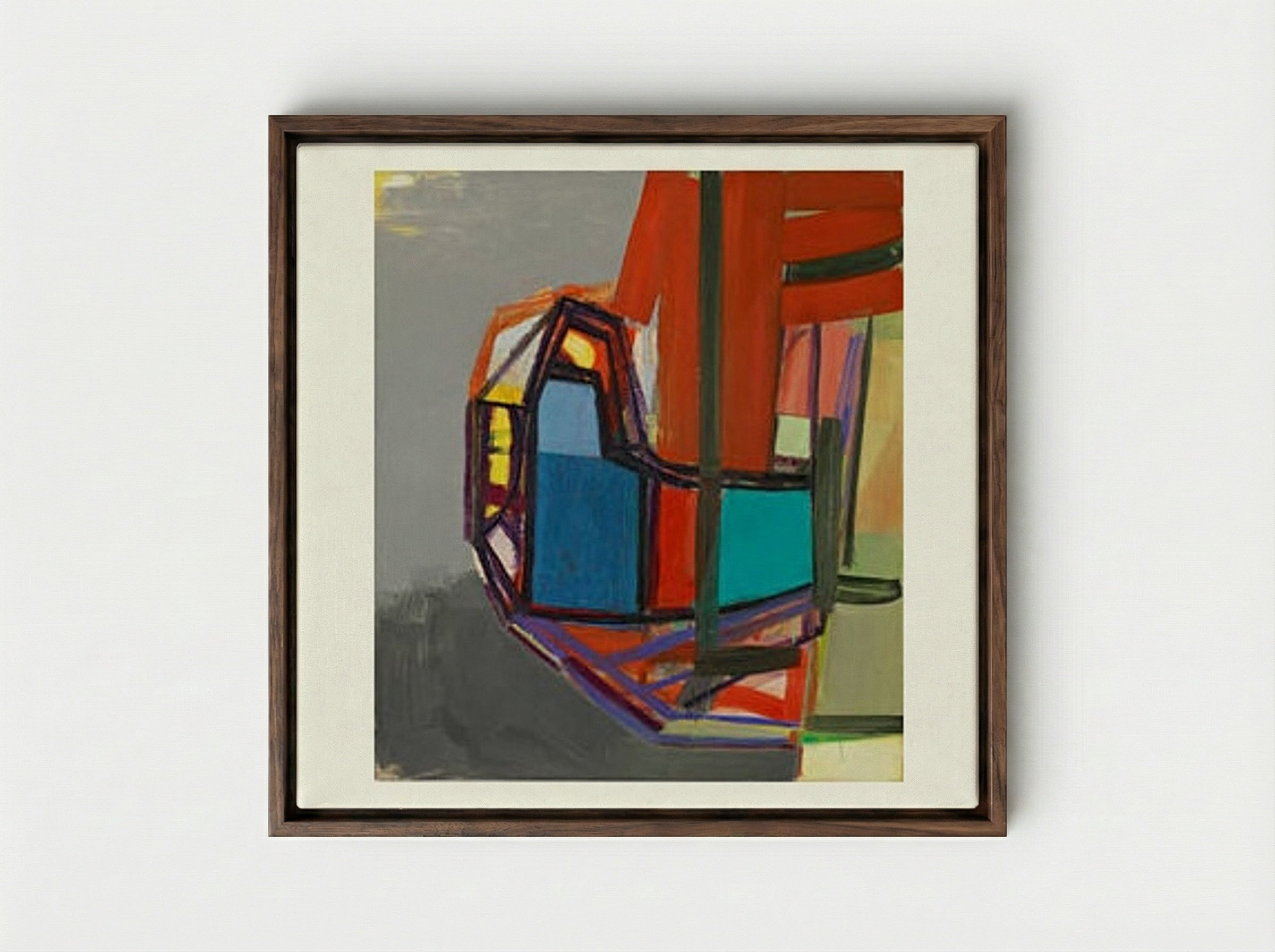 L - Amy Sillman - Framed Canvas Dark Wood