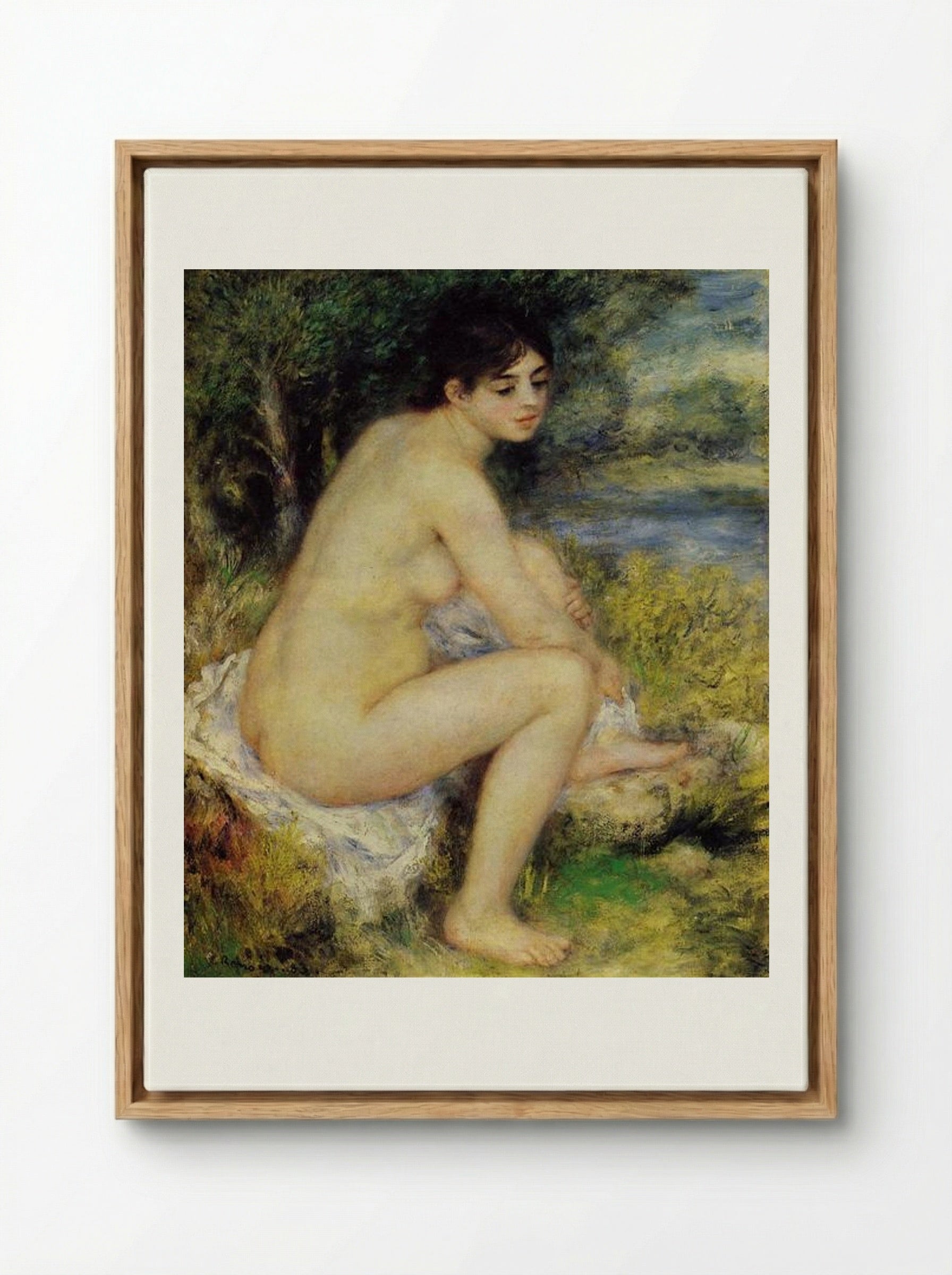 Seated Bather - Pierre-Auguste Renoir - Framed Canvas Wood