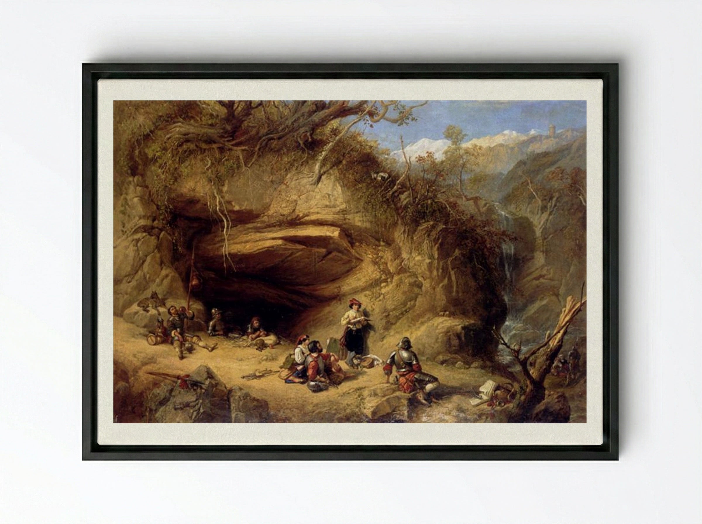 Scene Near Zeldkirch In The Tyrol - William Shayer - Framed Canvas Black