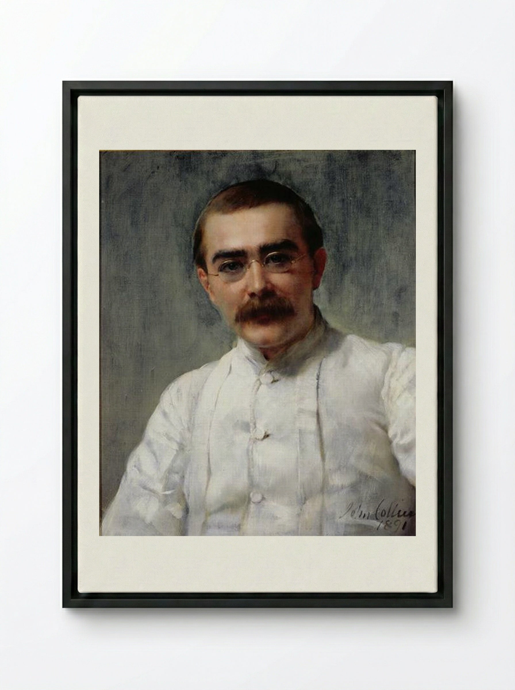 Rudyard Kipling - John Collier - Framed Canvas Black