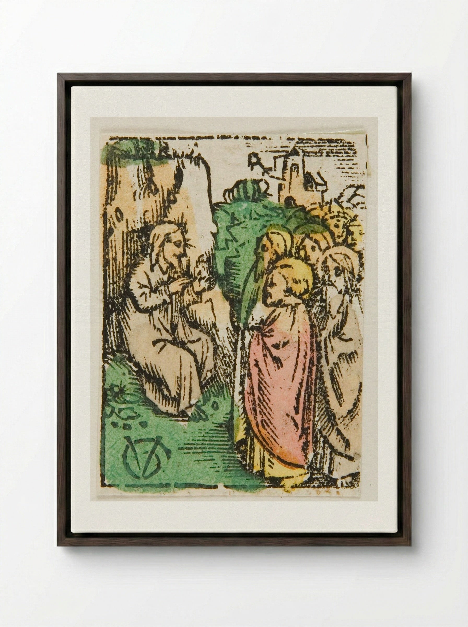 Christ Asking his Disciples about His Identity - Urs Graf - Framed Canvas Dark Wood
