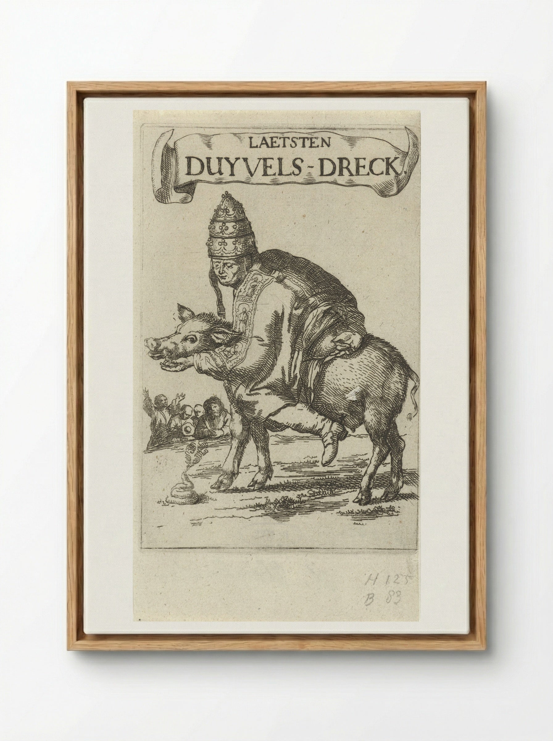 Laetsten Duyvels-Dreck - Arnold Houbraken - Framed Canvas Wood