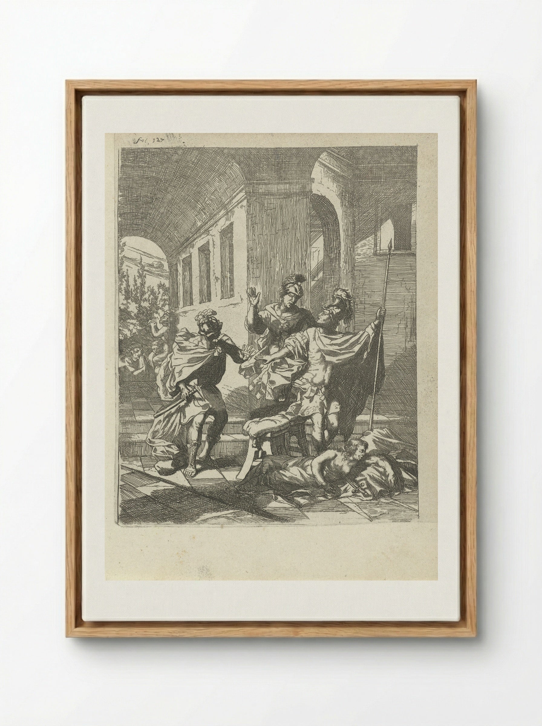 The Death of Lucretia - Arnold Houbraken - Framed Canvas Wood