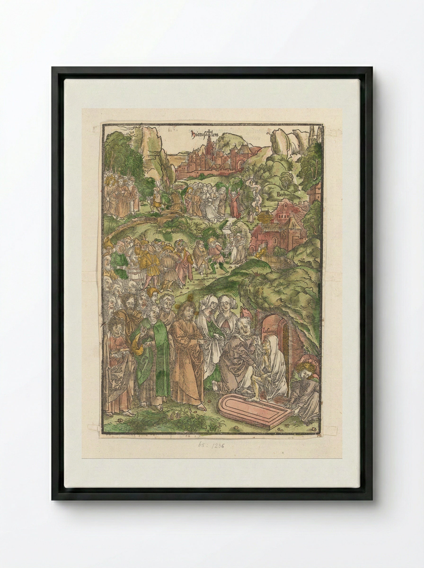 The Raising of Lazarus - Urs Graf - Framed Canvas Black