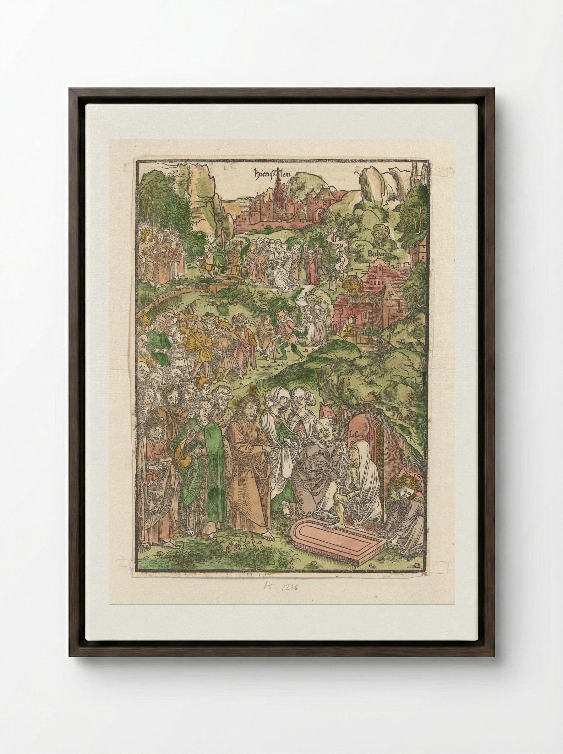 The Raising of Lazarus - Urs Graf - Framed Canvas Dark Wood