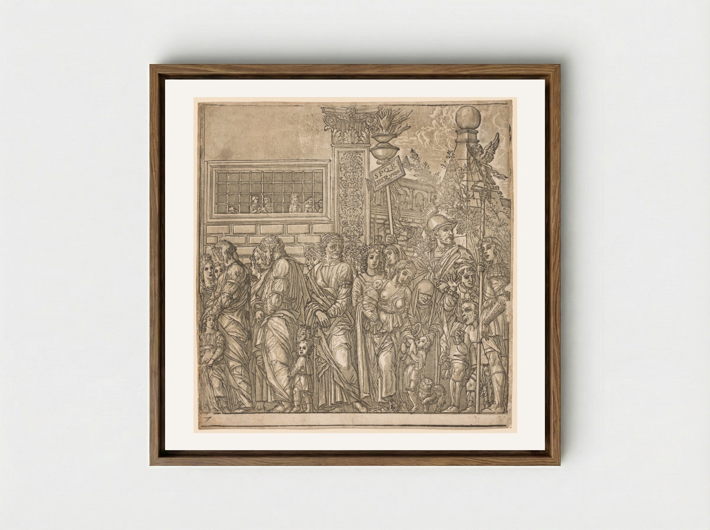 The Triumph of Julius Caesar: Procession of Men, Women and Children - Andrea Andreani - Framed Canvas Wood