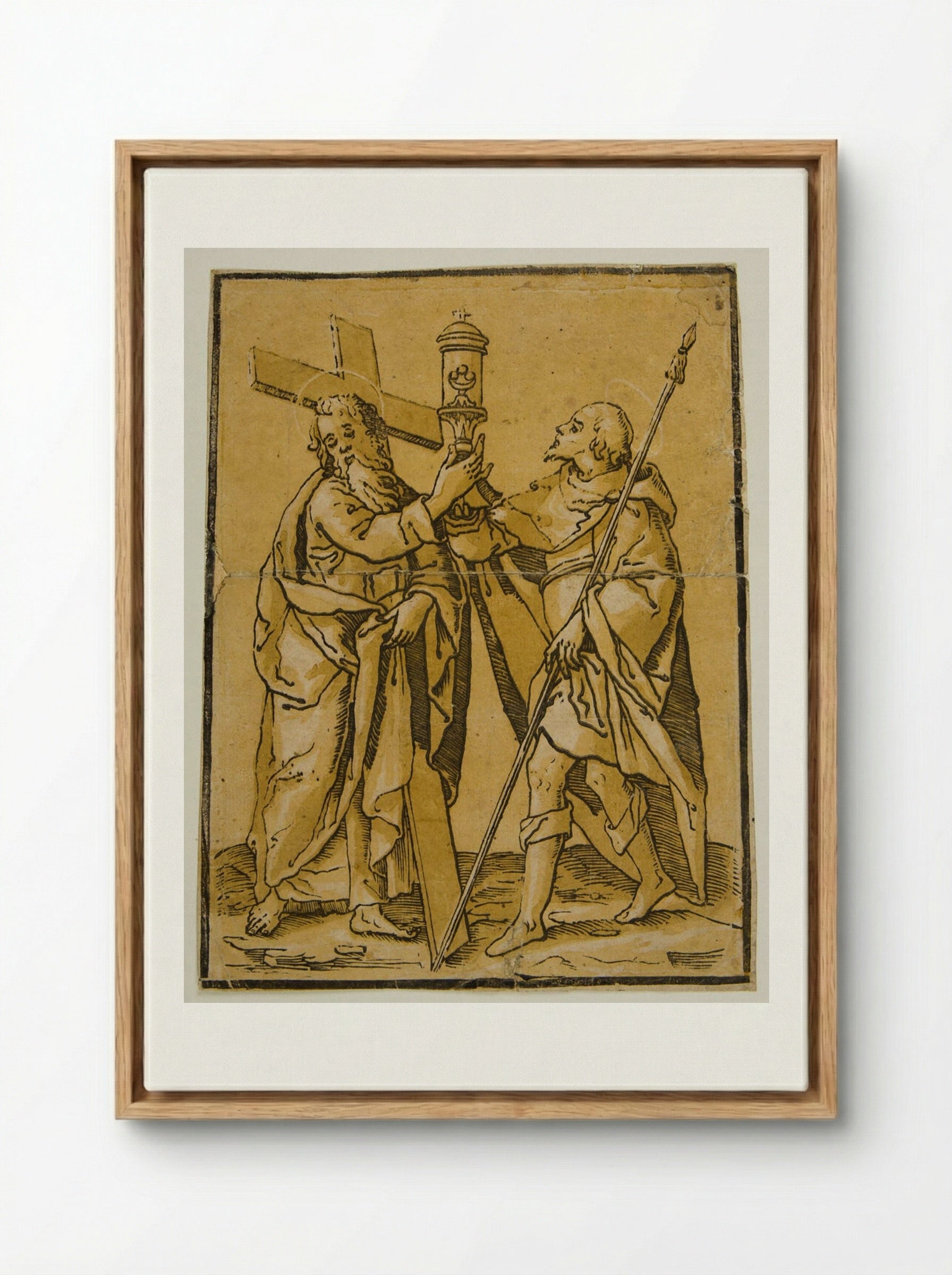 Saints Longinus and Andrew - Andrea Andreani - Framed Canvas Wood