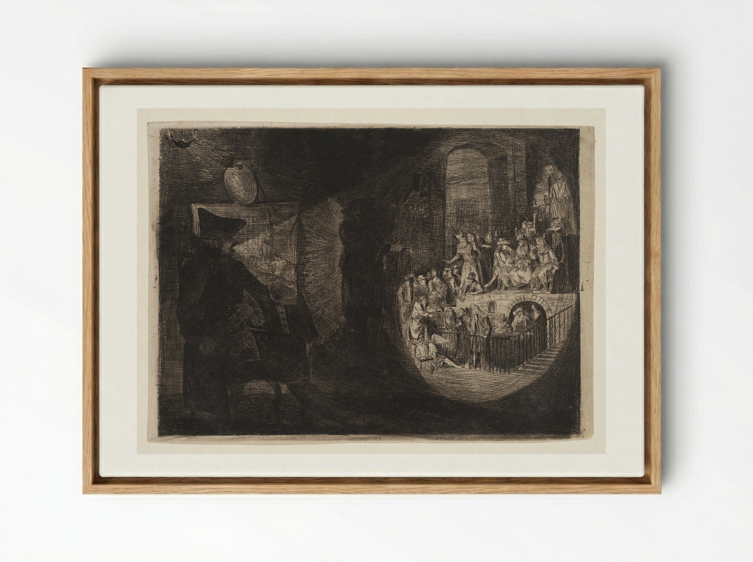 The Magic Lantern, Paul Before Felix - Paul Sandby - Framed Canvas Wood