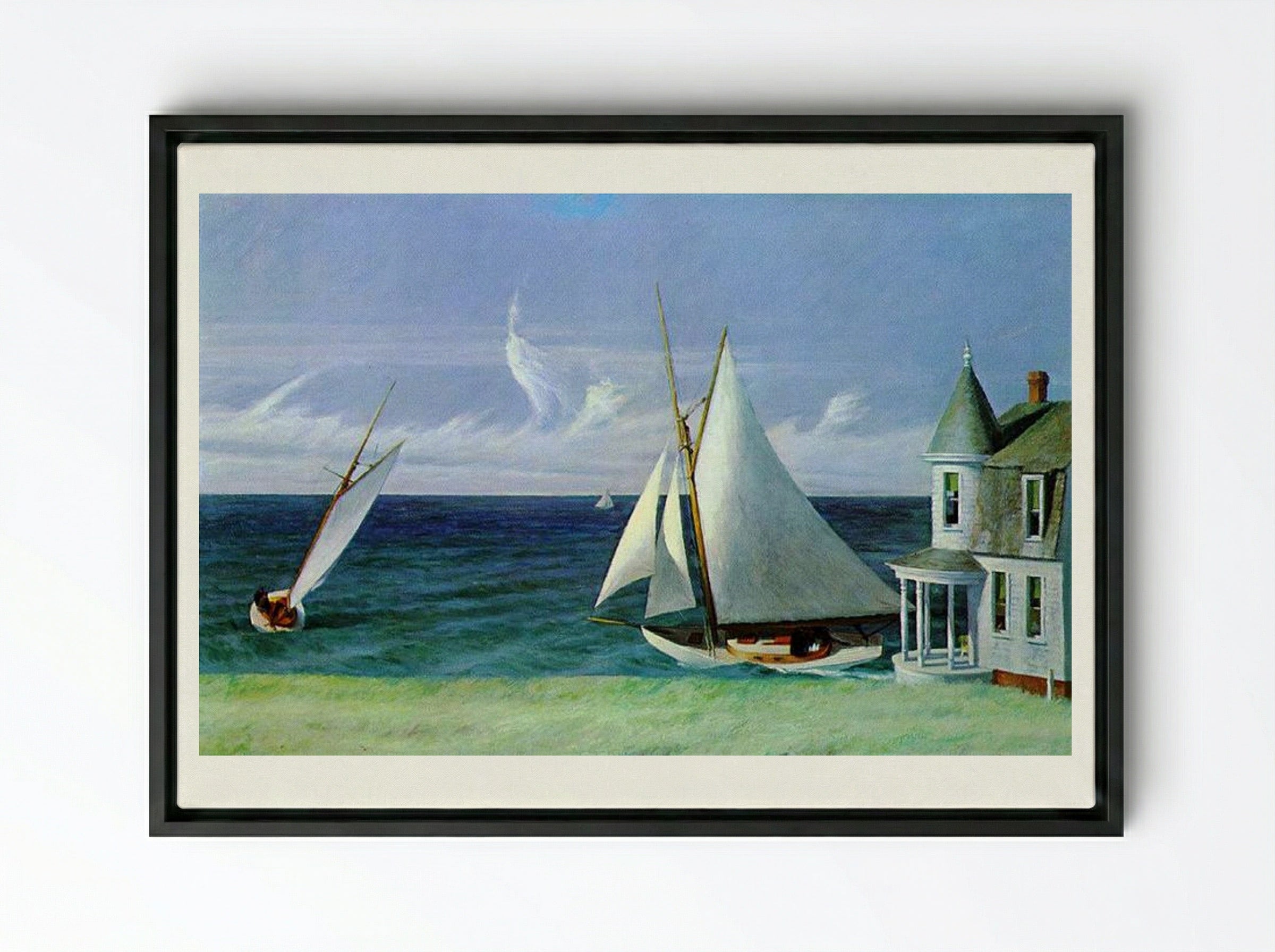 The Lee Shore - Edward Hopper - Framed Canvas Black